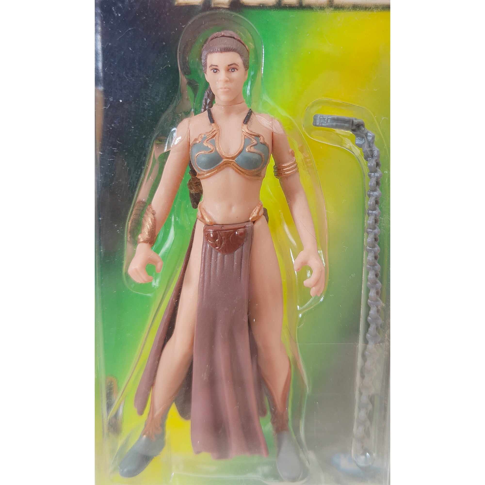 Star Wars Power of The Force Princess Leia Organa Jabbas Prisoner 3.75 Inch Action Figure 1996 Green Tri Logo Card