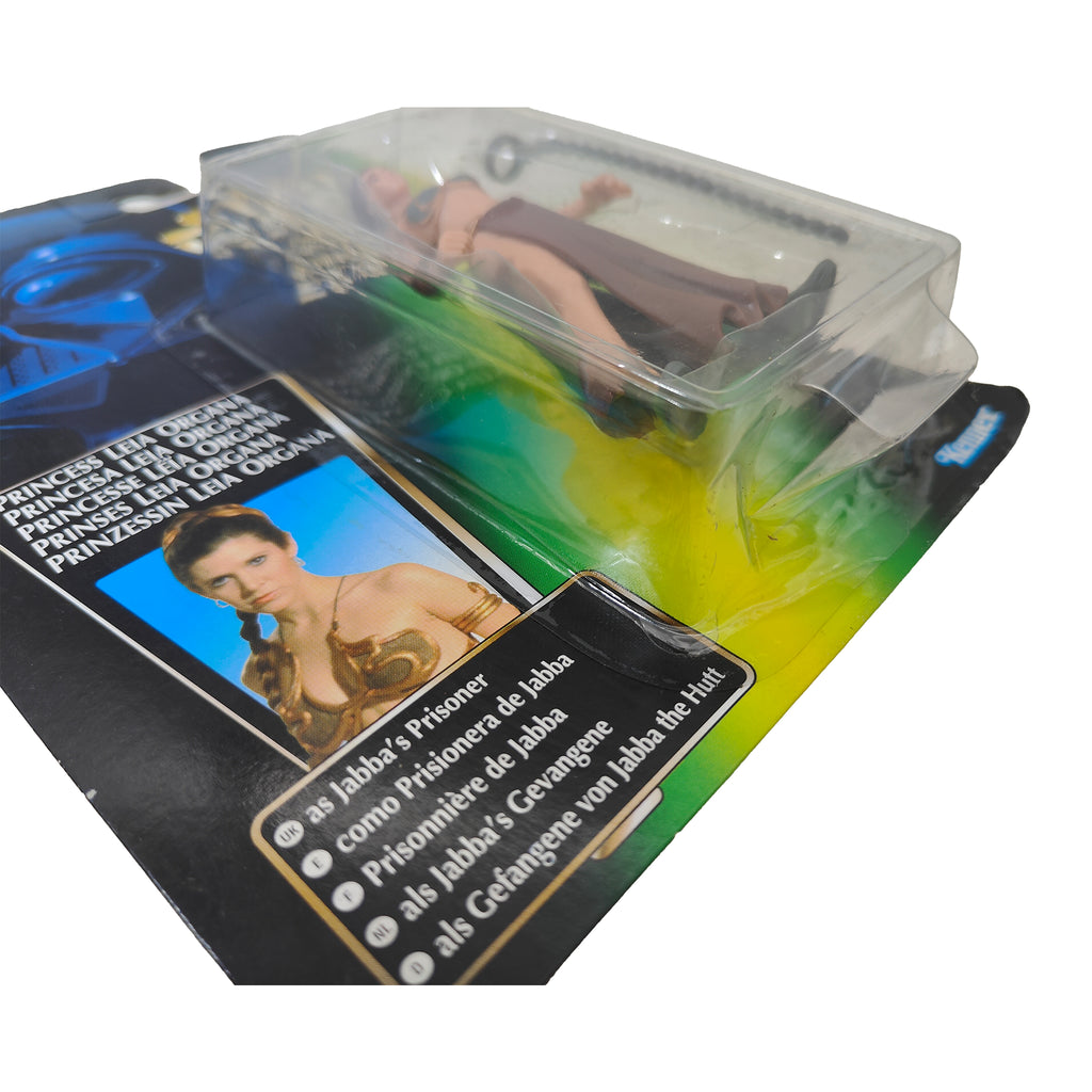 Star Wars Power of The Force Princess Leia Organa Jabbas Prisoner 3.75 Inch Action Figure 1996 Green Tri Logo Card – Star Wars, Hasbro, 9.5 cm, 1996, pre-owned collector piece, Uncanny Collectibles Dublin Ireland