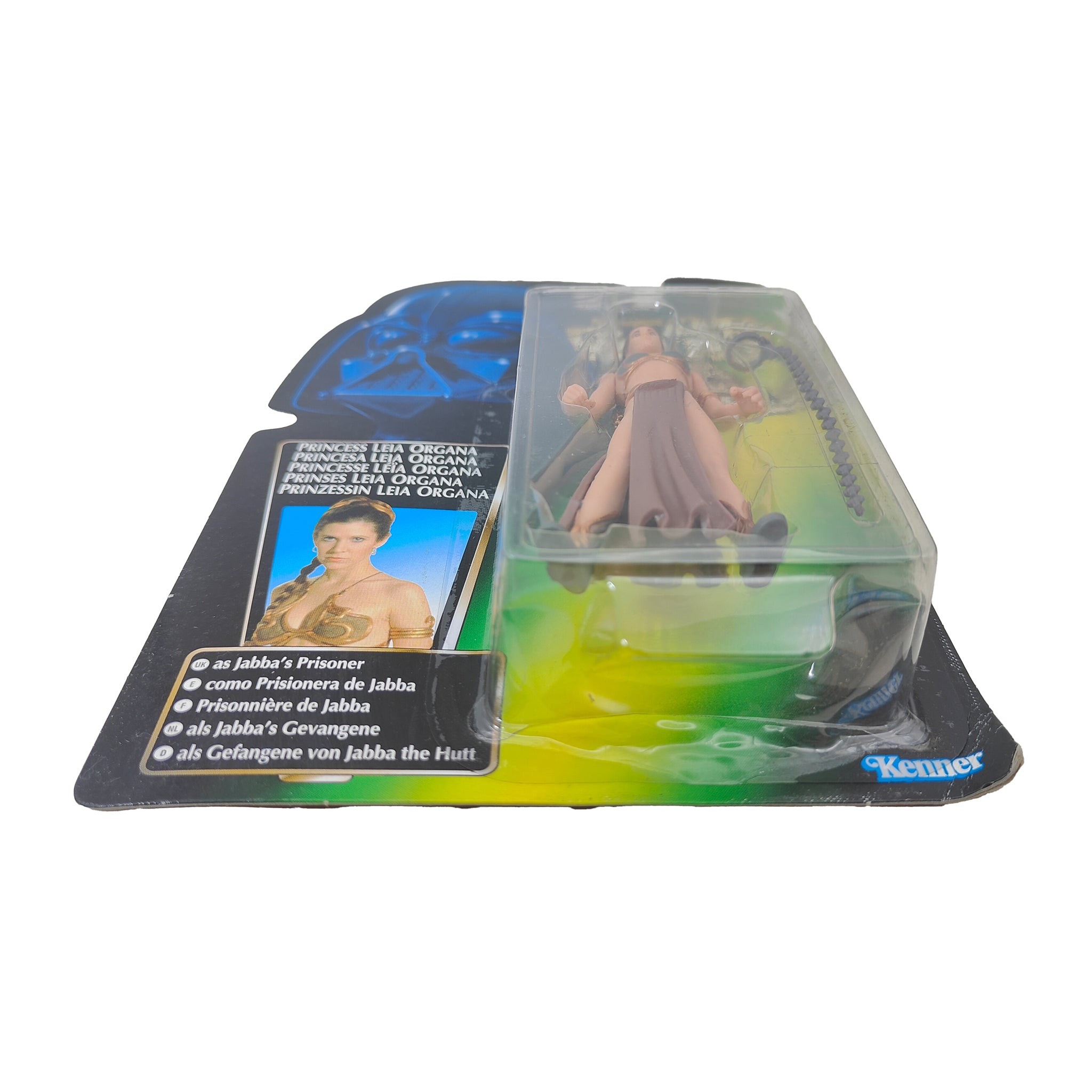 Star Wars Power of The Force Princess Leia Organa Jabbas Prisoner 3.75 Inch Action Figure 1996 Green Tri Logo Card – Star Wars, Hasbro, 9.5 cm, 1996, pre-owned collector piece, Uncanny Collectibles Dublin Ireland
