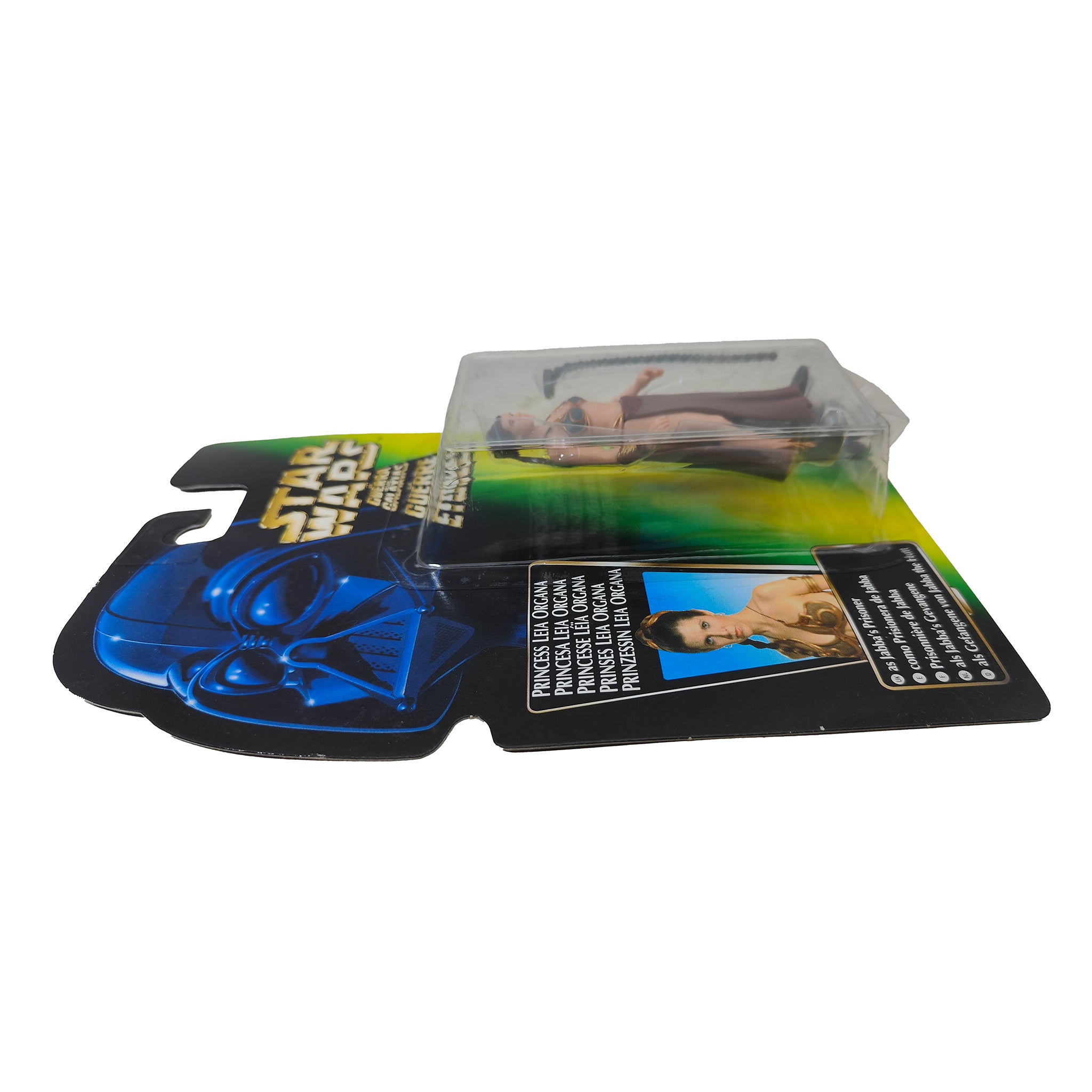 Star Wars Power of The Force Princess Leia Organa Jabbas Prisoner 3.75 Inch Action Figure 1996 Green Tri Logo Card – Star Wars, Hasbro, 9.5 cm, 1996, pre-owned collector piece, Uncanny Collectibles Dublin Ireland