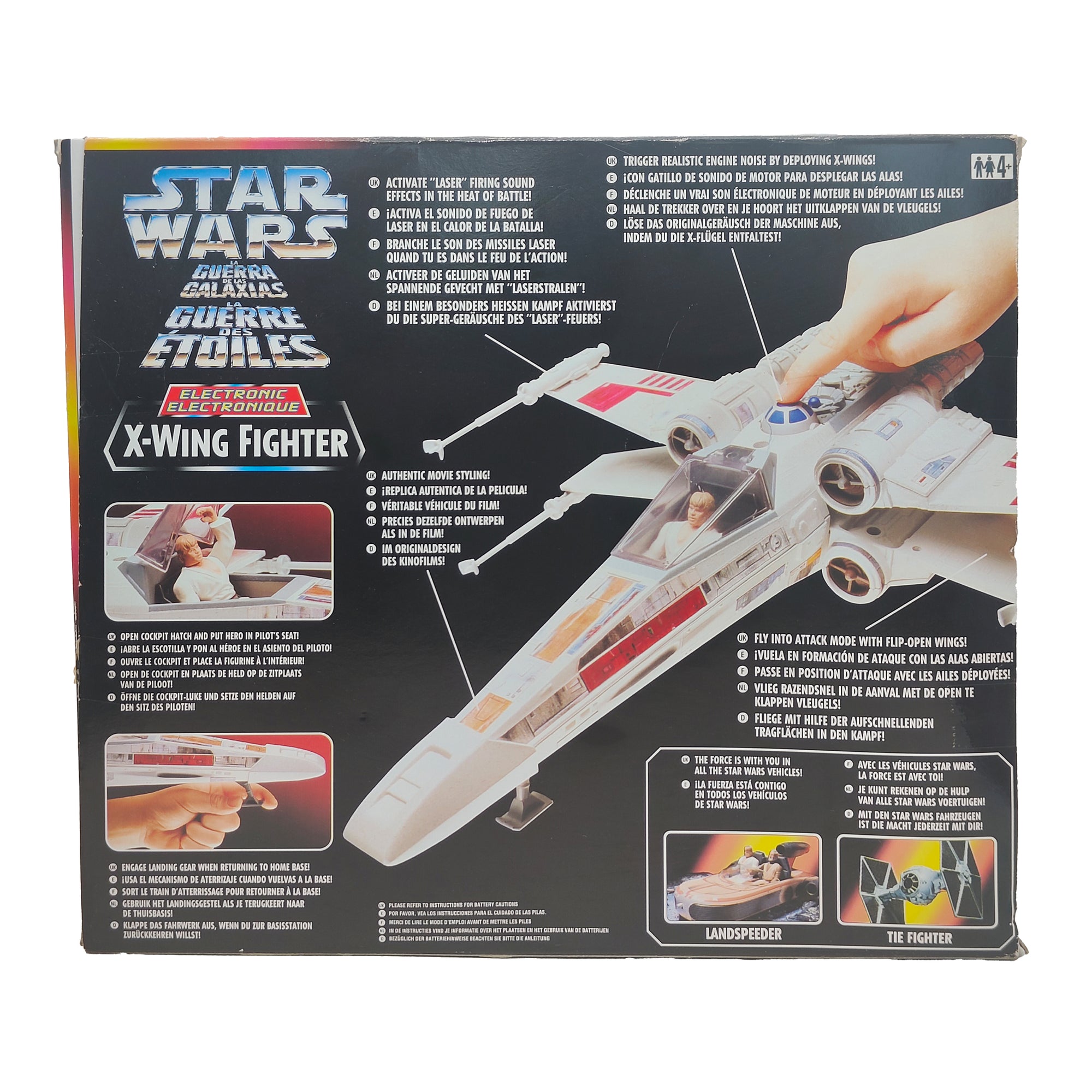 Star Wars Power of the Force Luke Skywalker X-Wing Pilot And Electronic X-Wing Fighter 3.75 Inch Action Figure 1995 Red Euro Tri Logo