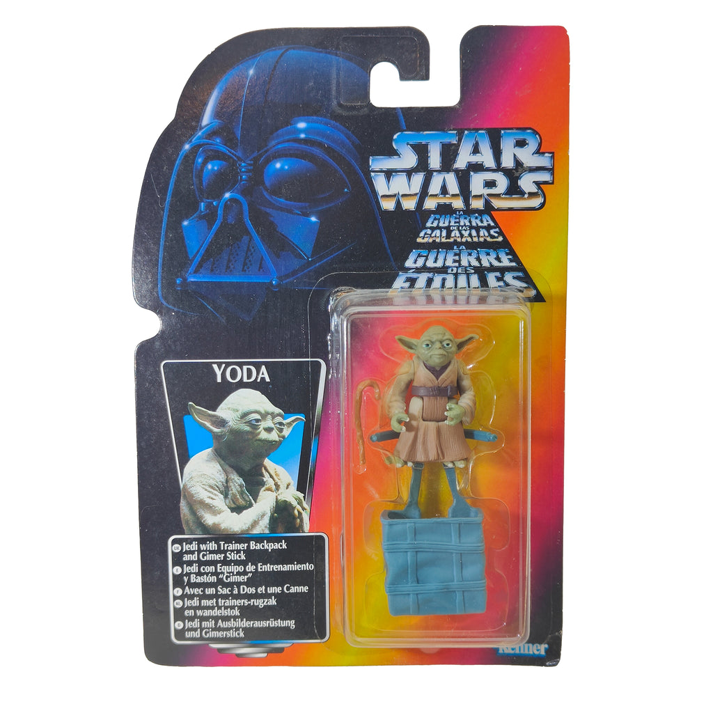 Star Wars Power of The Force Yoda 3.75 Inch Action Figure 1995 Red Euro Tri Logo Card – Star Wars, Hasbro, 9.5 cm, 1995, pre-owned collector piece, Uncanny Collectibles Dublin Ireland