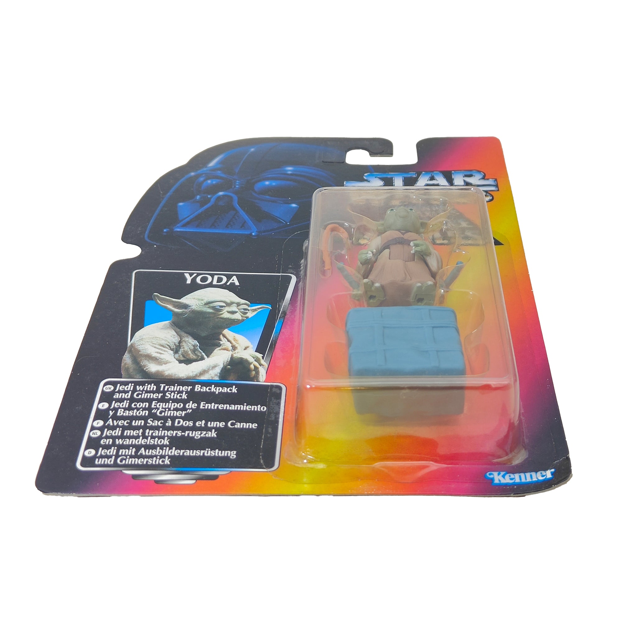 Star Wars Power of The Force Yoda 3.75 Inch Action Figure 1995 Red Euro Tri Logo Card