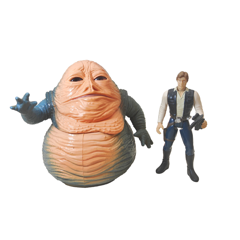 Star Wars Power of The Jedi Jabba The Hutt And Han Solo 3.75 Inch Action Figure 1997 – Star Wars, Hasbro, 9.5 cm, 1997, pre-owned collector piece, Uncanny Collectibles Dublin Ireland