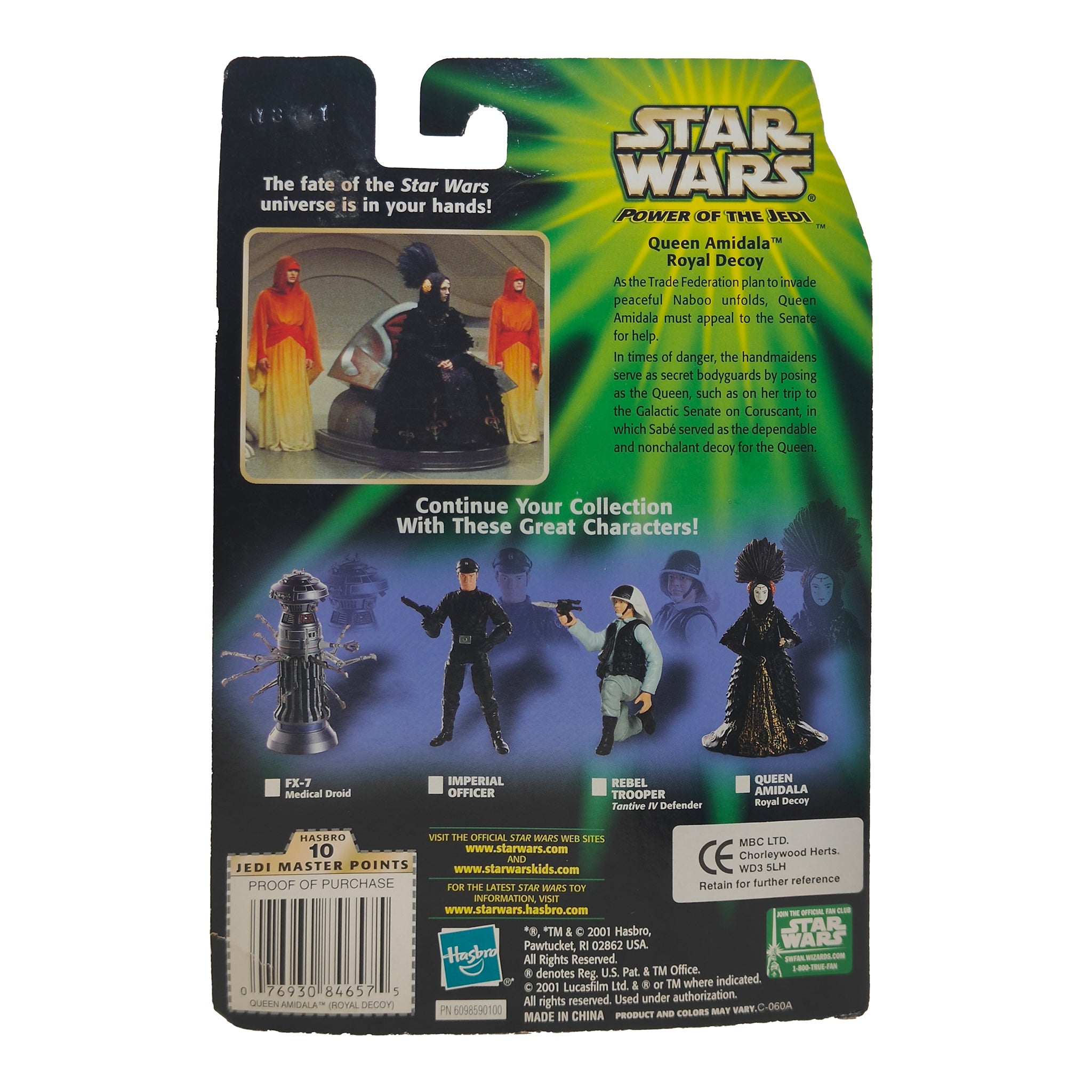 Star Wars Power of The Jedi Queen Amidala Royal Decoy 3.75 Inch Action Figure 2001 – Star Wars, Hasbro, 9.5 cm, 2001, pre-owned collector piece, Uncanny Collectibles Dublin Ireland