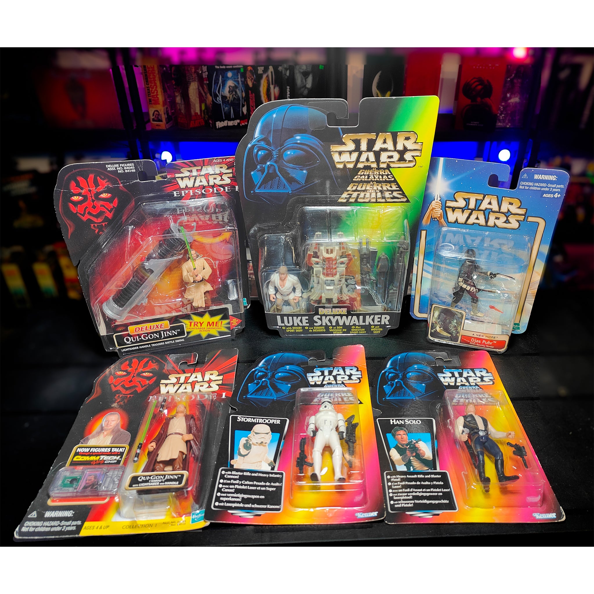 Star Wars Qui Gon Stormtrooper Luke 6 Figure Bundle