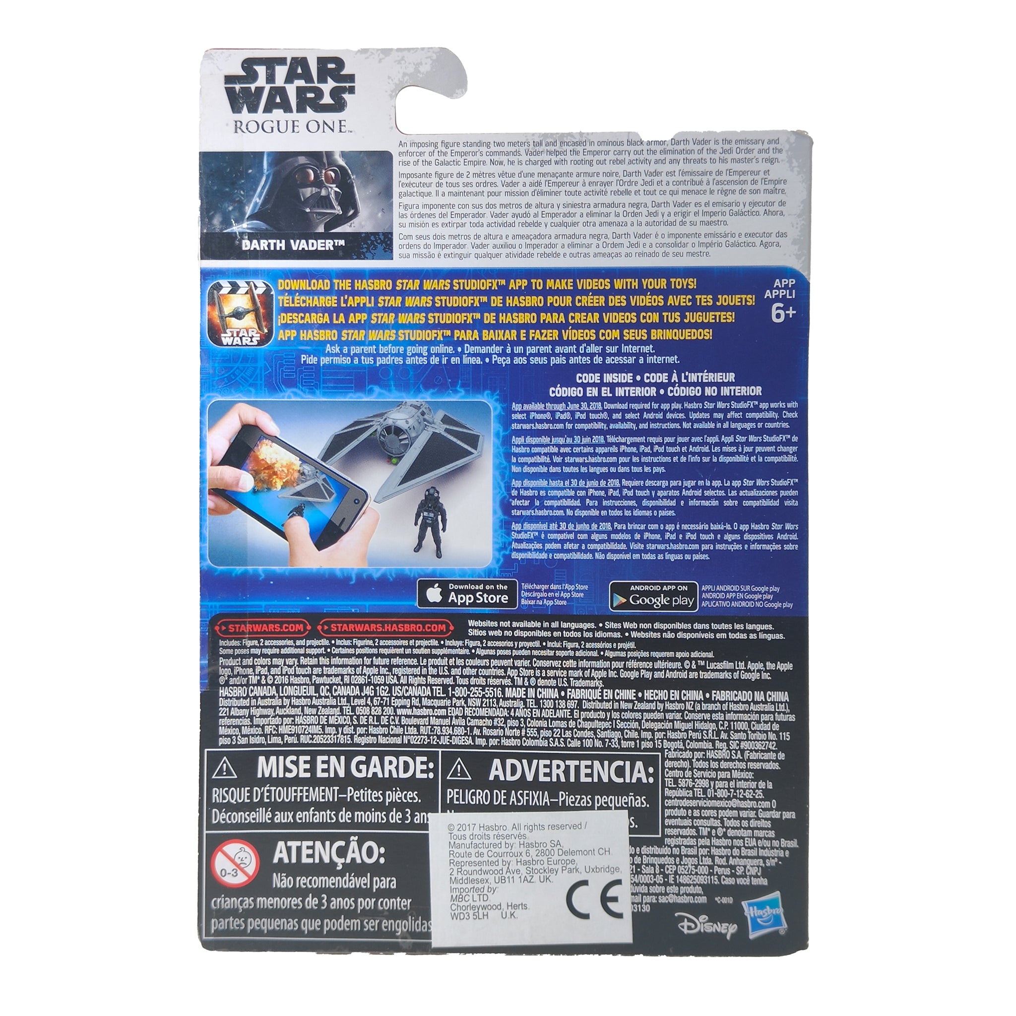 Star Wars Rogue One Darth Vader 3.75 Inch Hasbro Action Figure 2016