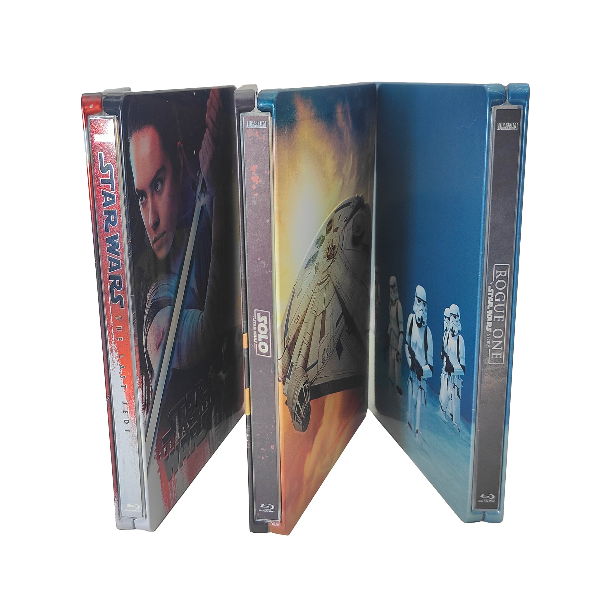 Star Wars Rogue One Solo Last Jedi Blu-ray Steelbook Bundle