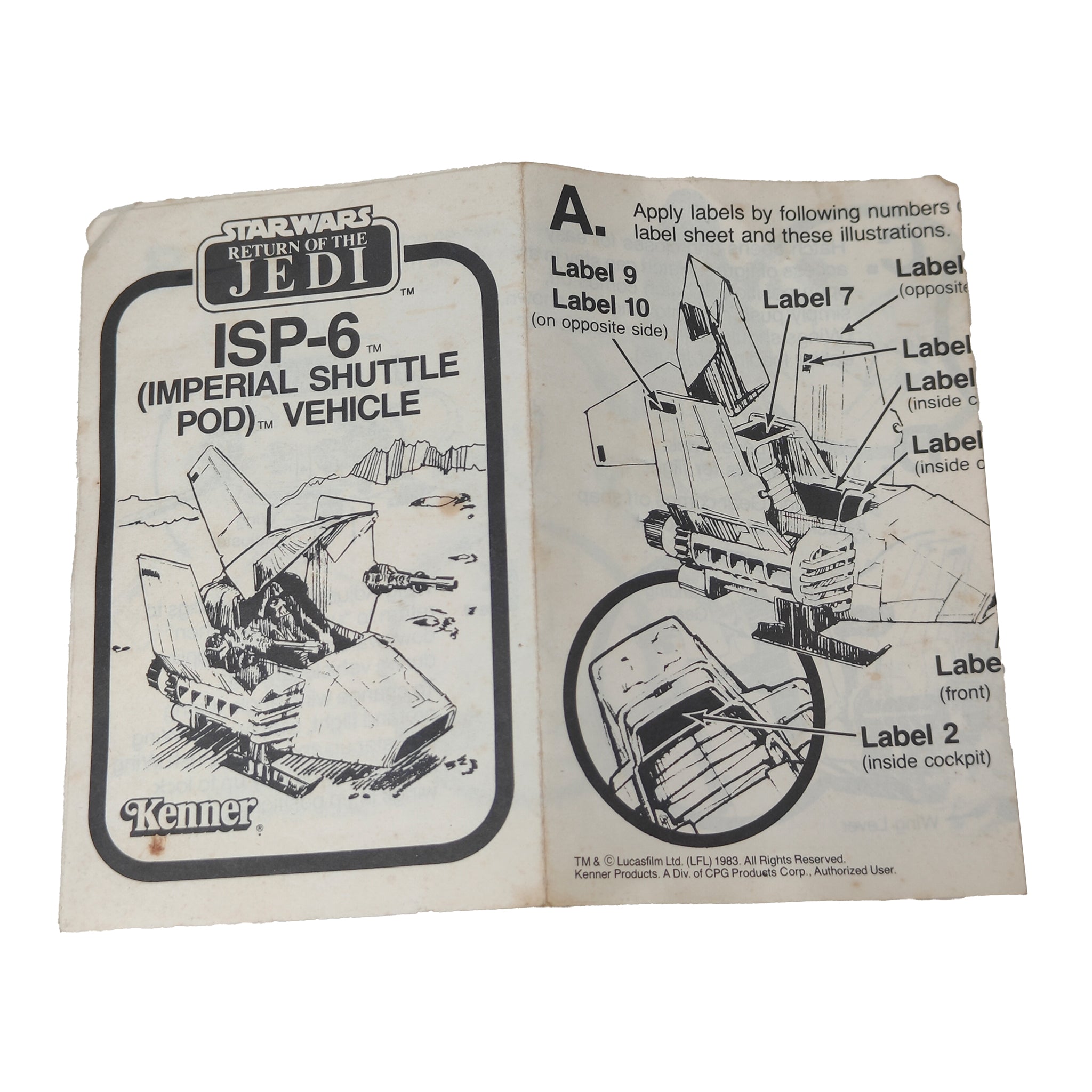 Star Wars ROTJ ISP 6 Imperial Shuttle Pod Vehicle 3.75 Inch Scale Kenner 1983 70890 – Star Wars, Kenner, 9.5 cm, 1983, pre-owned collector piece, Uncanny Collectibles Dublin Ireland