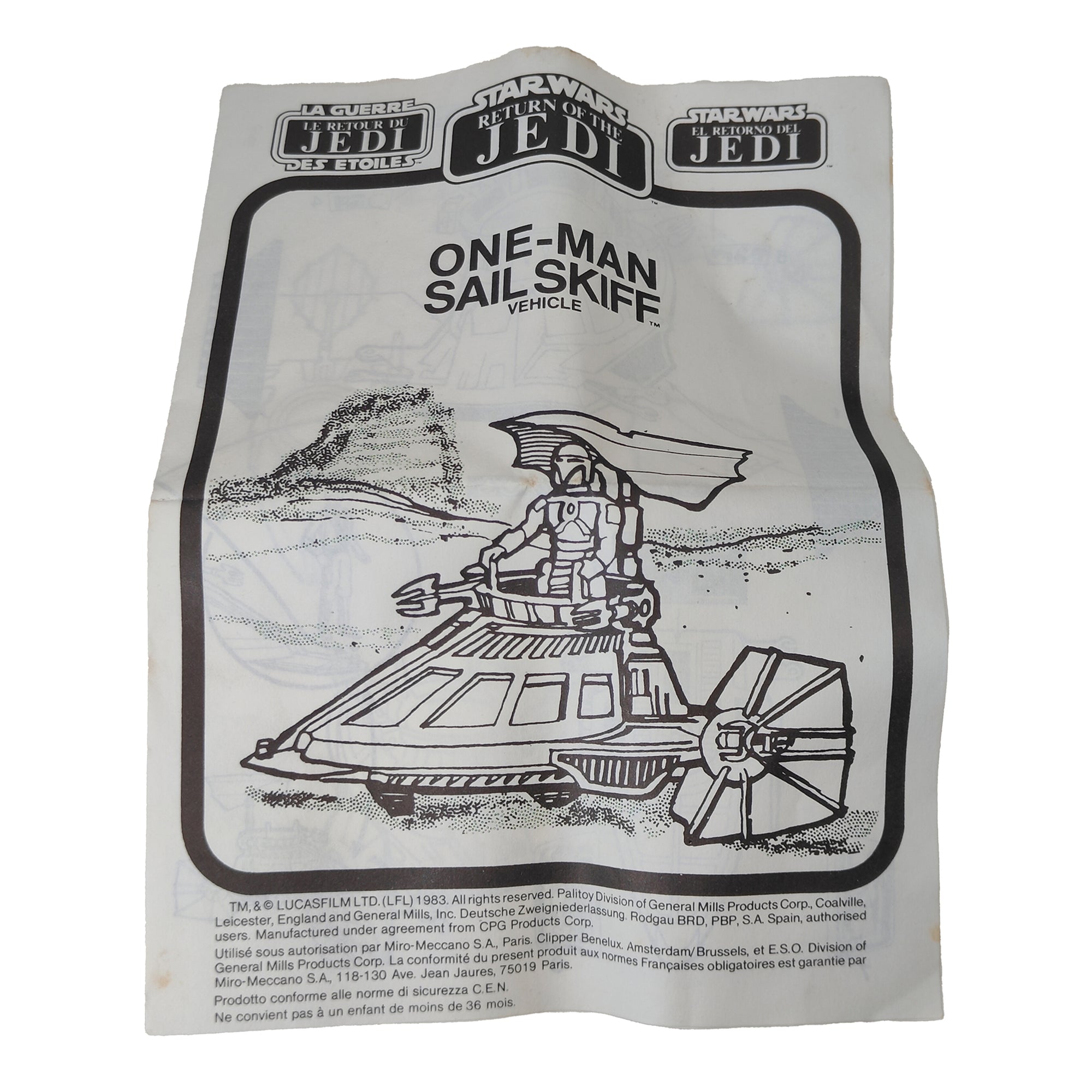 Star Wars ROTJ One Man Sail Skill Vehicle 3.75 Inch Scale Palitoy 1984 – Star Wars, Palitoy, 9.5 cm, 1984, pre-owned collector piece, Uncanny Collectibles Dublin Ireland