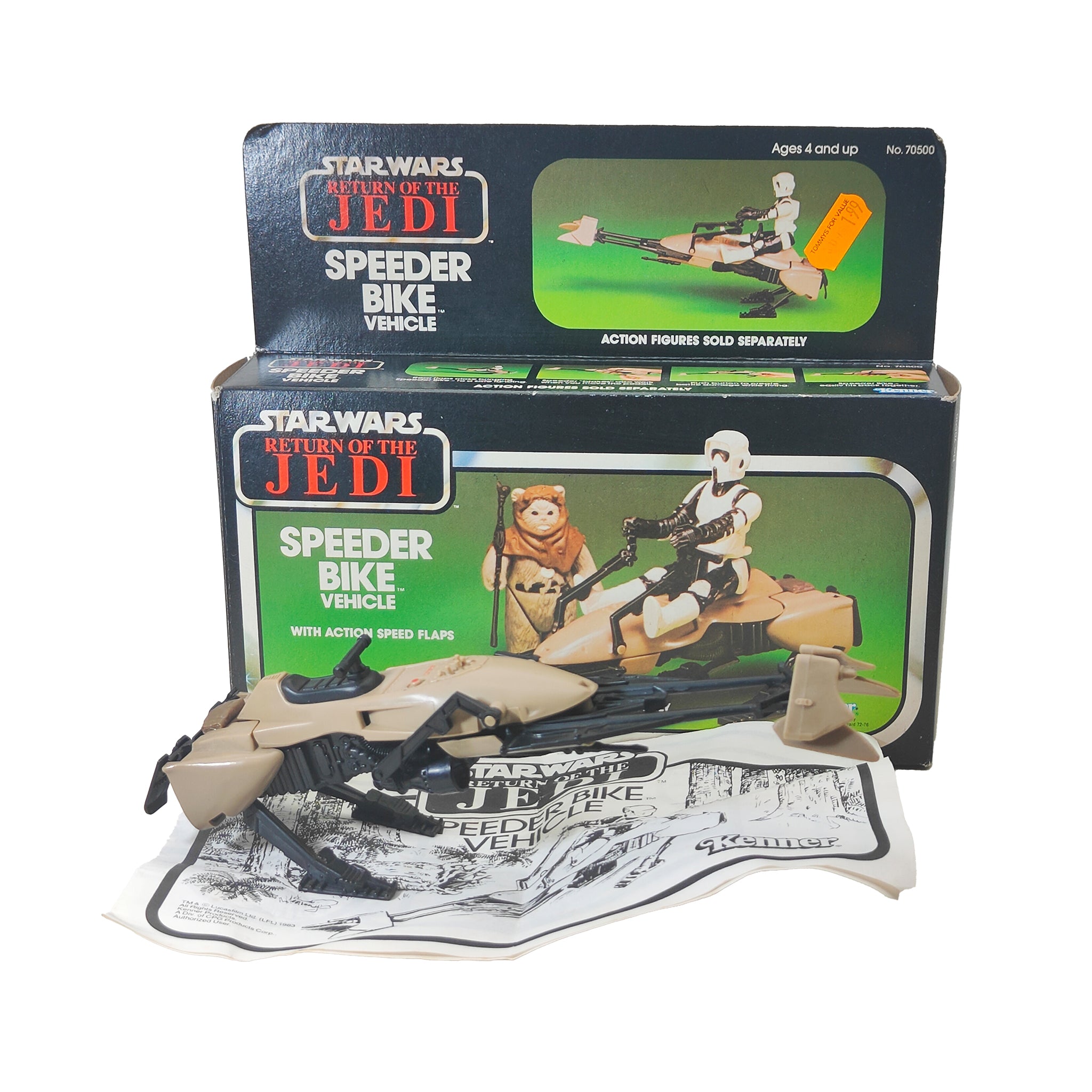Star Wars ROTJ Speeder Bike Vehicle 3.75 Inch Scale Kenner 1983  70500 – Star Wars, Palitoy, 9.5 cm, 1982, pre-owned collector piece, Uncanny Collectibles Dublin Ireland