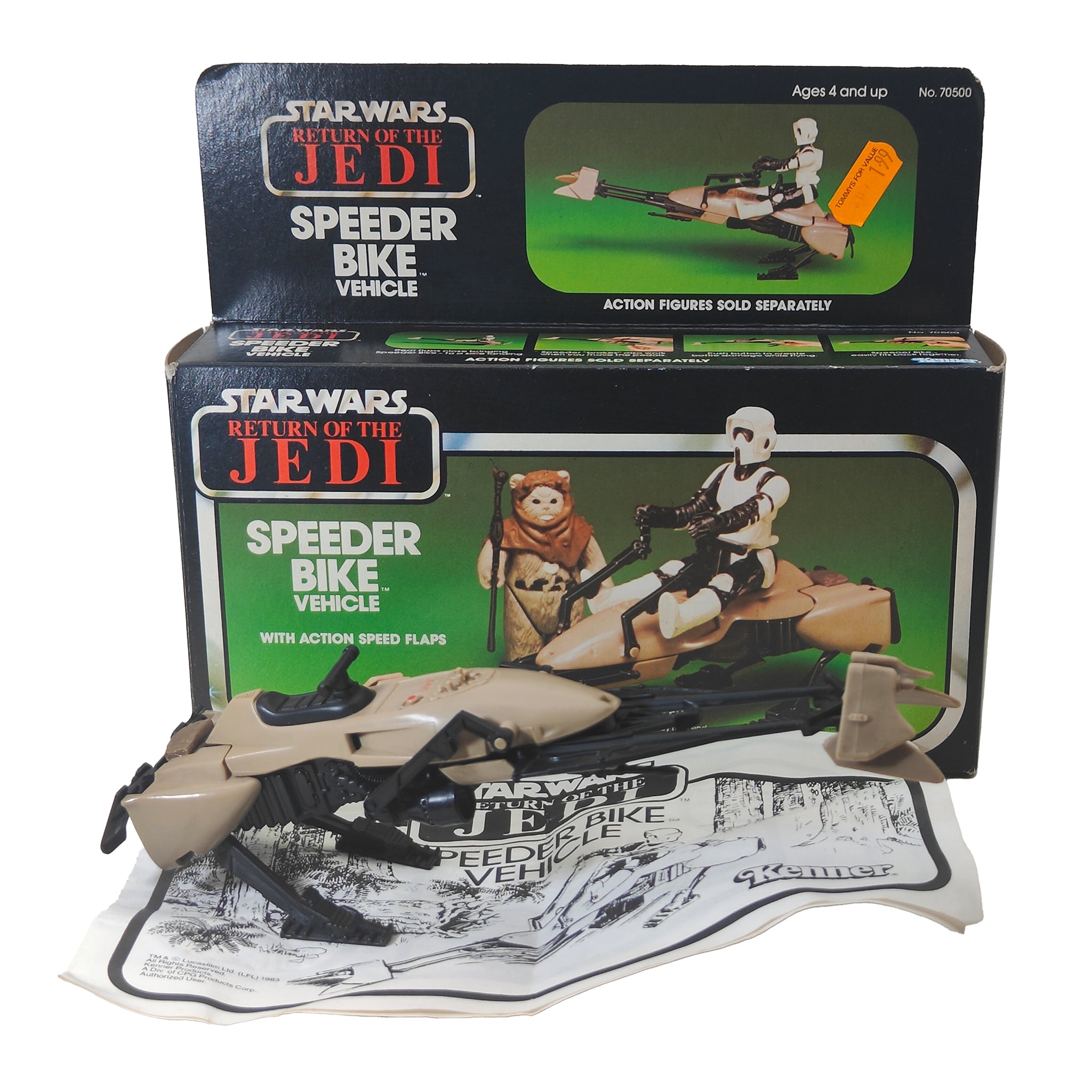 Star Wars ROTJ Speeder Bike Vehicle 3.75 Inch Scale Kenner 1983  70500 – Star Wars, Palitoy, 9.5 cm, 1982, pre-owned collector piece, Uncanny Collectibles Dublin Ireland