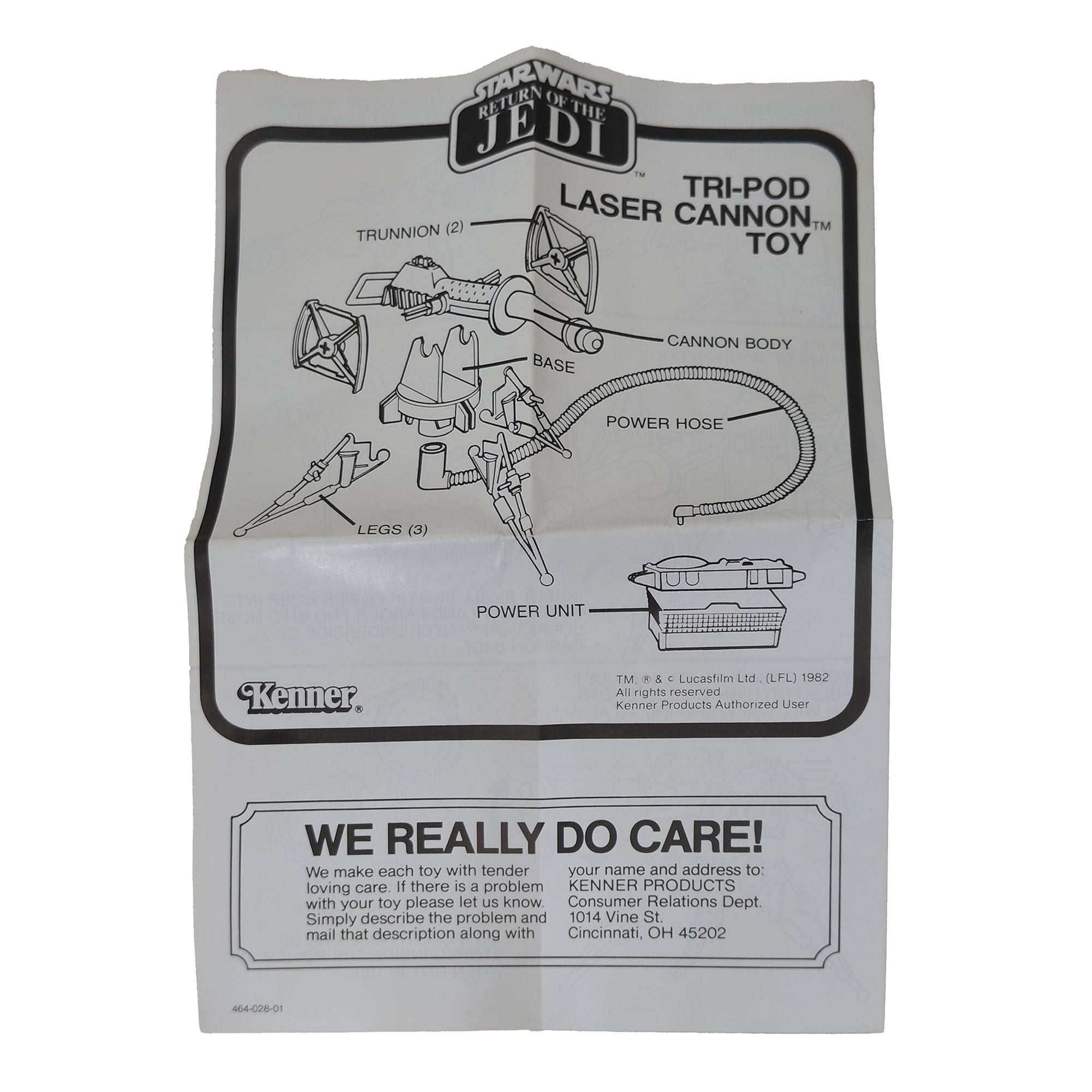 Star Wars ROTJ Tri Pod Laser Cannon 3.75 Inch Scale Kenner 1982 93450 – Star Wars, Kenner, 9.5 cm, 1982, pre-owned collector piece, Uncanny Collectibles Dublin Ireland