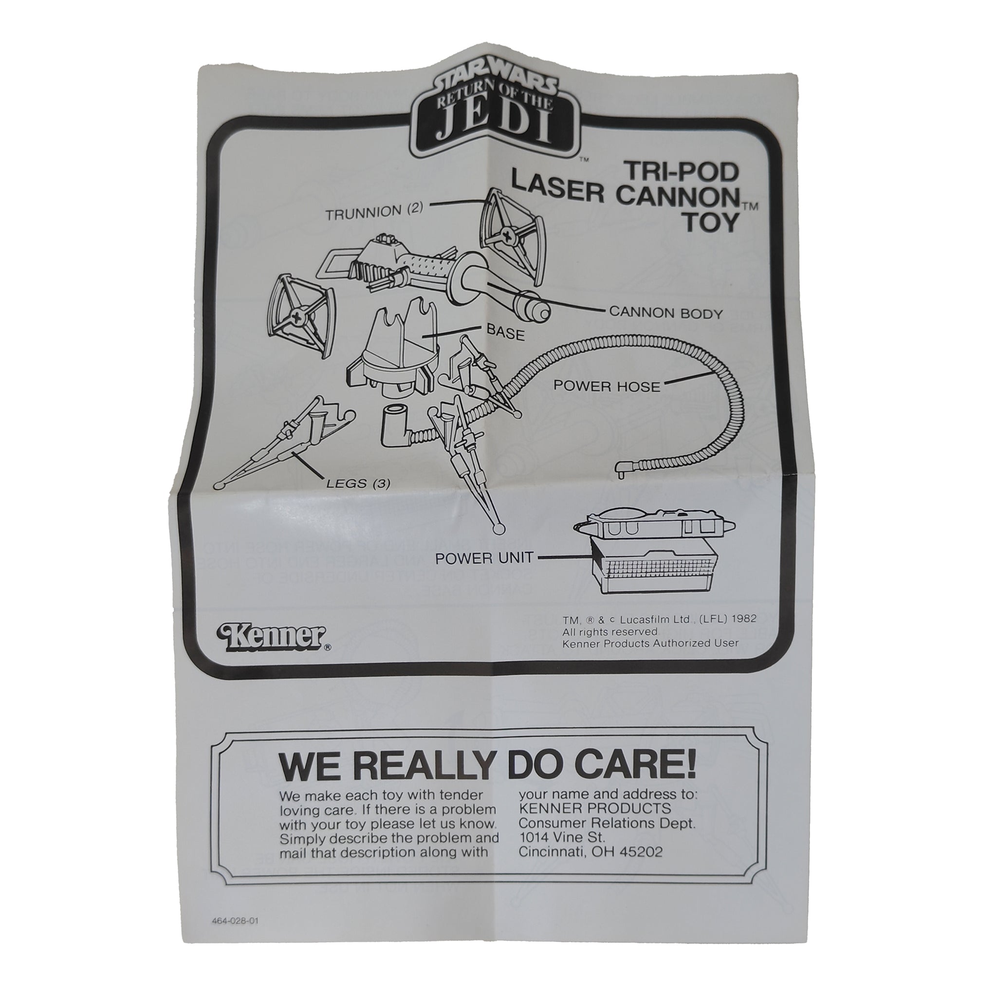 Star Wars ROTJ Tri Pod Laser Cannon 3.75 Inch Scale Kenner 1982 93450 – Star Wars, Kenner, 9.5 cm, 1982, pre-owned collector piece, Uncanny Collectibles Dublin Ireland