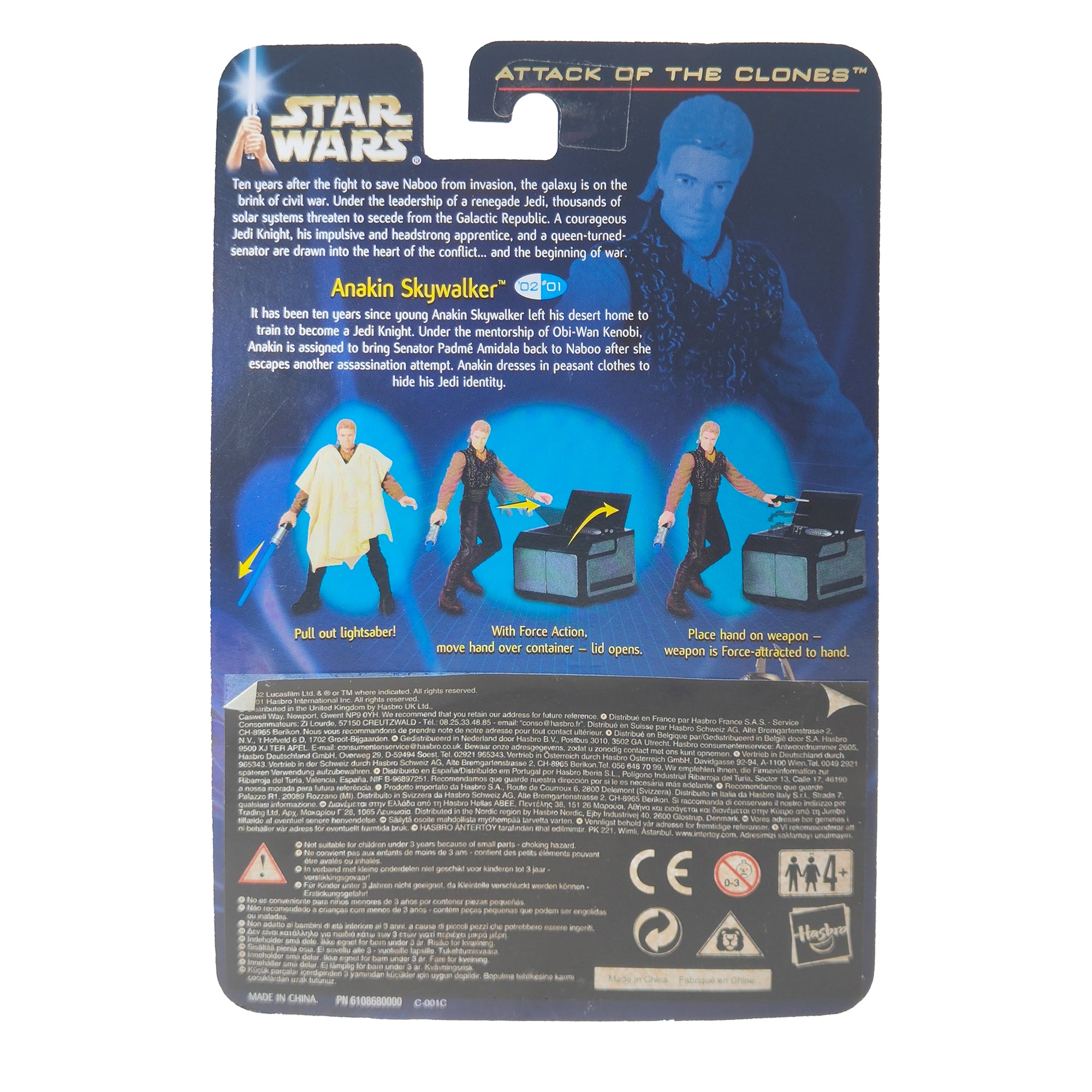 Star Wars Saga AOTC Anakin Skywalker Outland Peasant Disguise 3.75 Inch Action Figure 2002