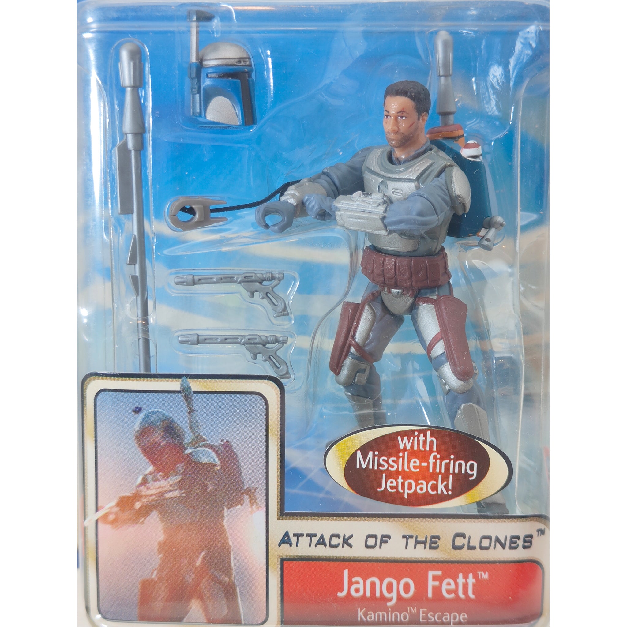 Star Wars Saga AOTC Jango Fett Kamino Escape 3.75 Inch Action Figure 2002 – Star Wars, Hasbro, 9.5 cm, 2002, pre-owned collector piece, Uncanny Collectibles Dublin Ireland