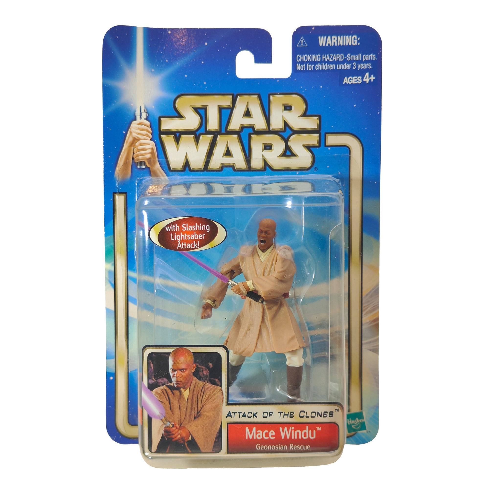 Star Wars Saga AOTC Mace Windu Geonosian Rescue 3.75 Inch Action Figure 2002