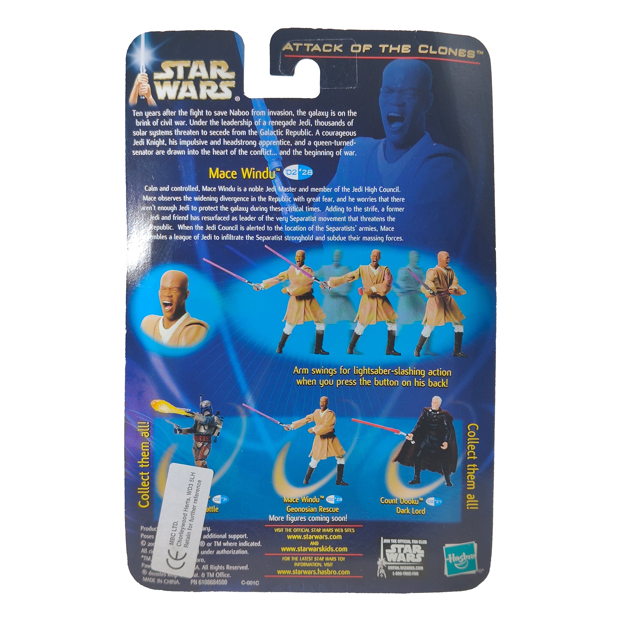 Star Wars Saga AOTC Mace Windu Geonosian Rescue 3.75 Inch Action Figure 2002 – Star Wars, Hasbro, 9.5 cm, 2002, pre-owned collector piece, Uncanny Collectibles Dublin Ireland