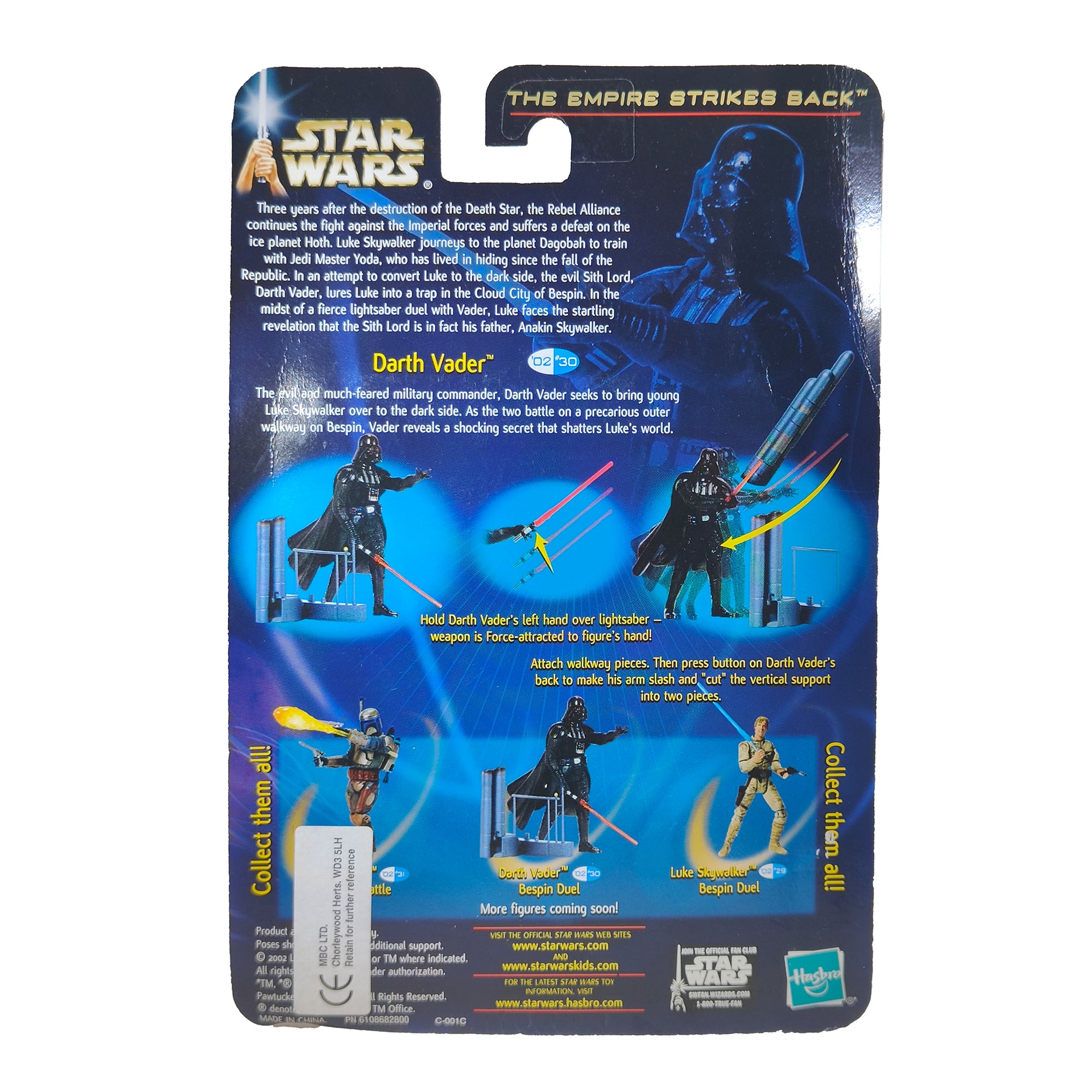 Star Wars Saga ESB Darth Vader Bespin Duel 3.75 Inch Action Figure 2002