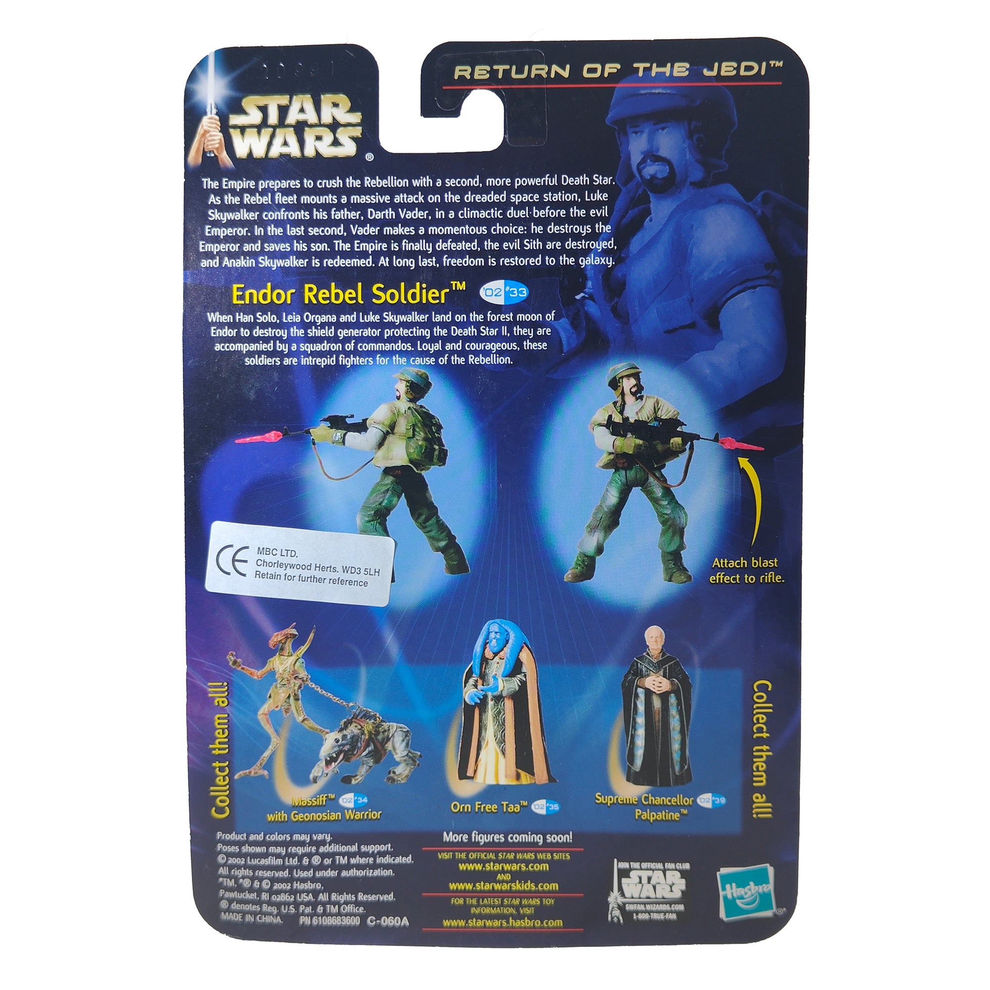 Star Wars Saga ROTJ Endor Rebel Soldier 3.75 Inch Action Figure 2002