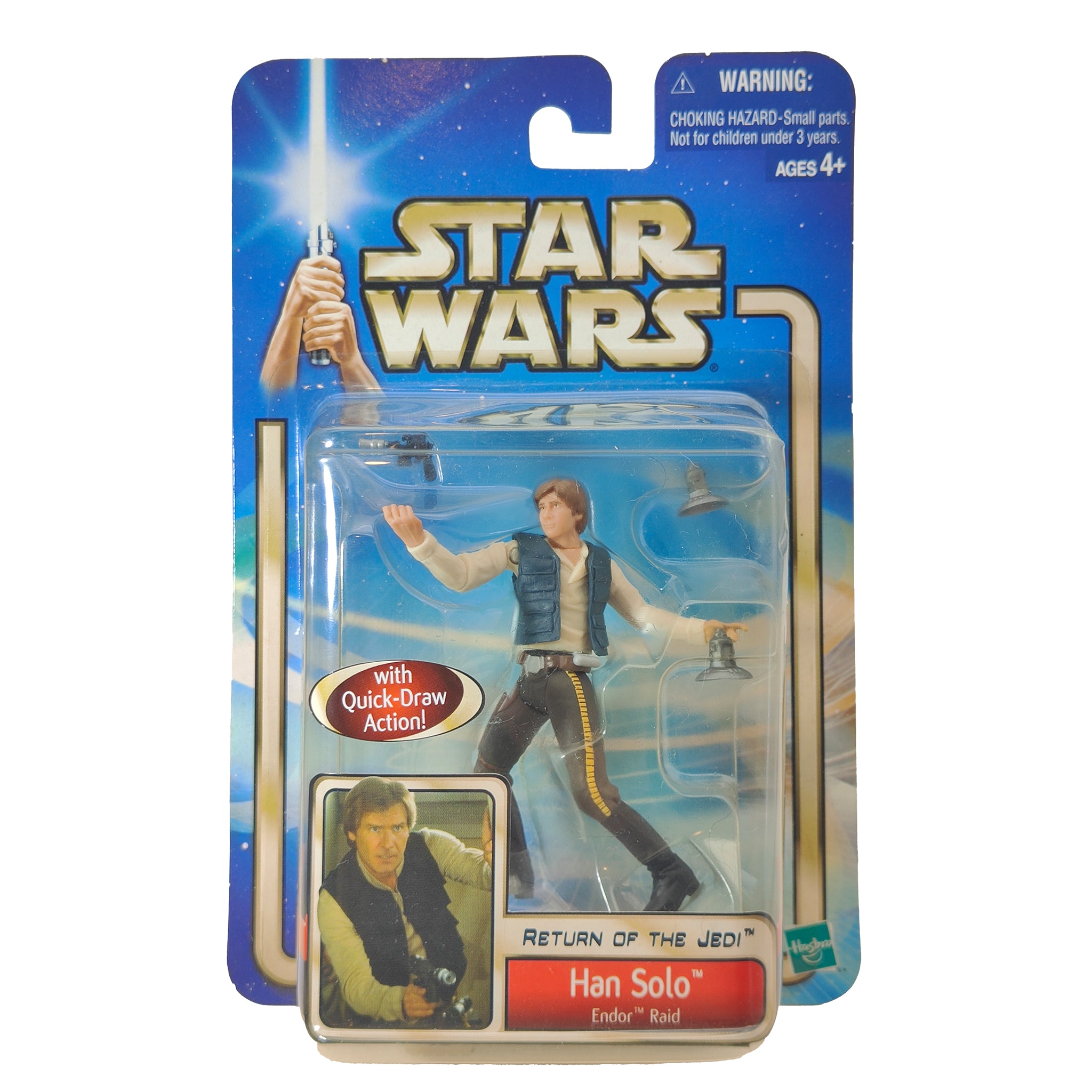 Star Wars Saga ROTJ Han Solo Endor Raid 3.75 Inch Action Figure 2002 – Star Wars, Hasbro, 9.5 cm, 2002, pre-owned collector piece, Uncanny Collectibles Dublin Ireland