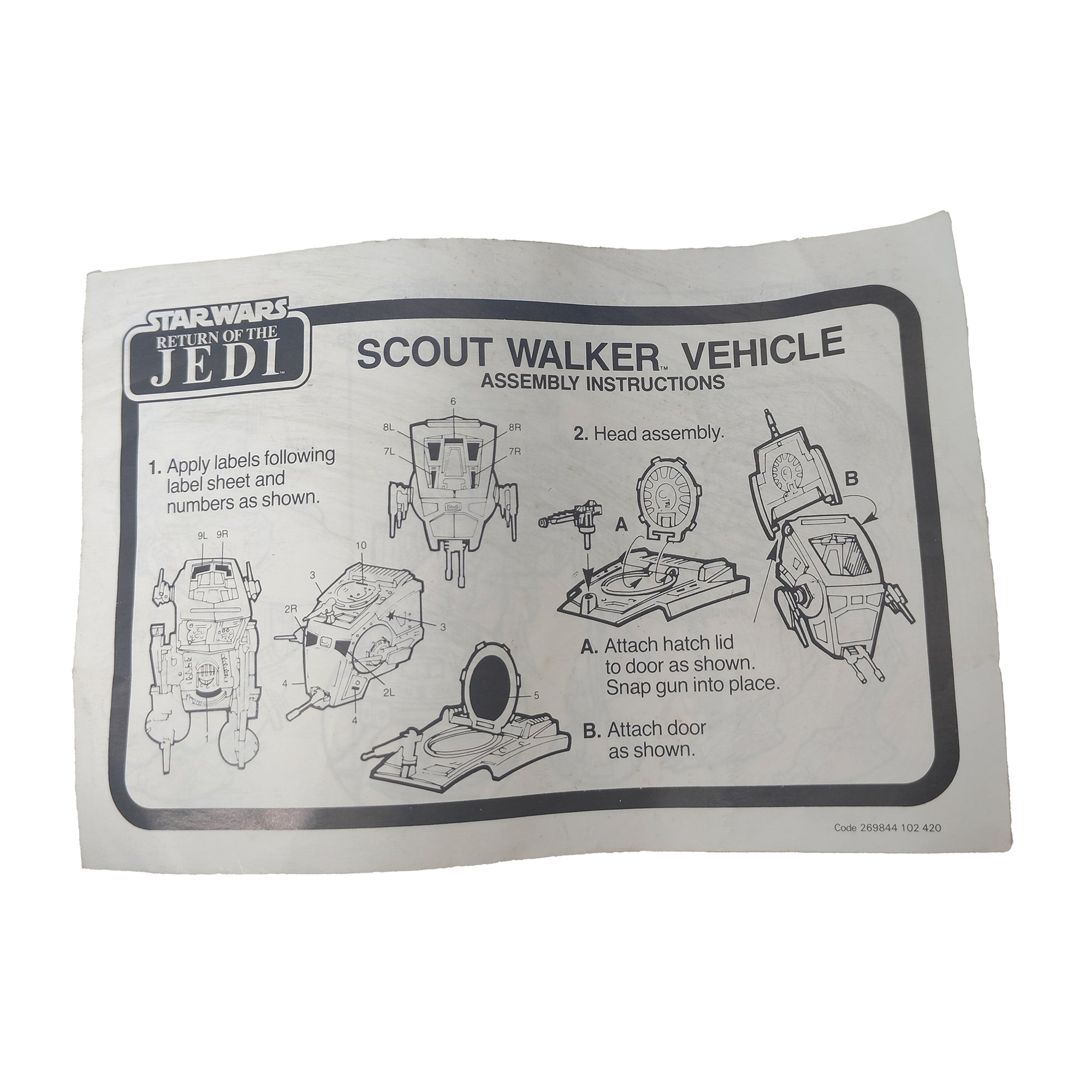 Star Wars Scout Walker Vehicle 3.75 Inch Scale Palitoy 1982  269844