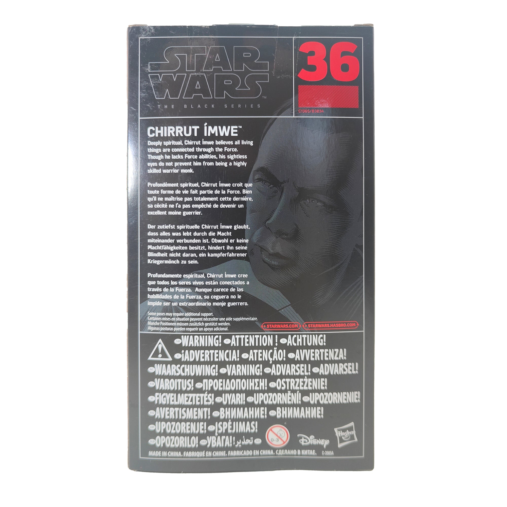 Star Wars The Force Awakens Black Series Chirrut Imwe Hasbro Action Figure 2016 15cm