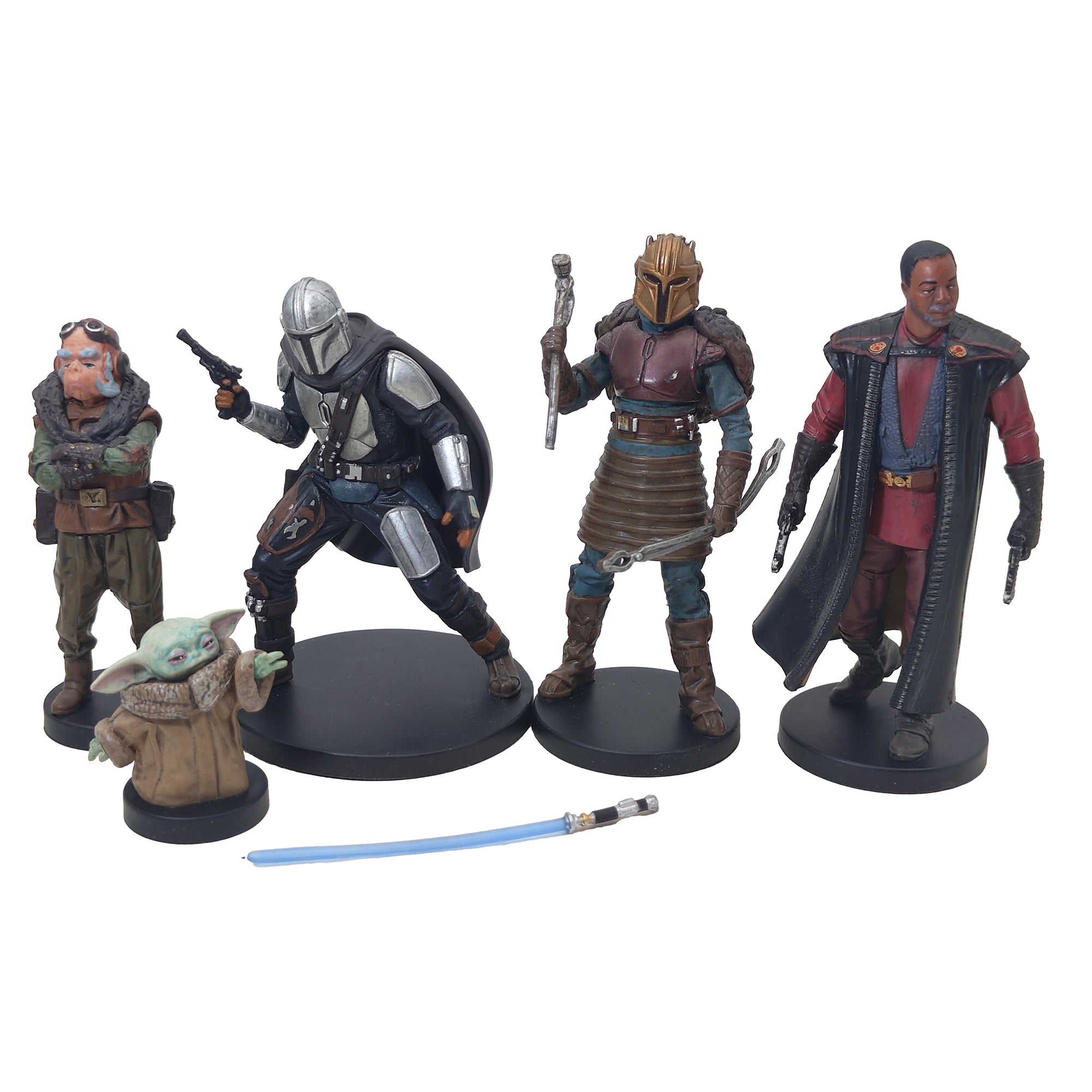 Star Wars The Mandalorian Deluxe 9 Piece Figurine Playset Disney Store 2020 9.5cm