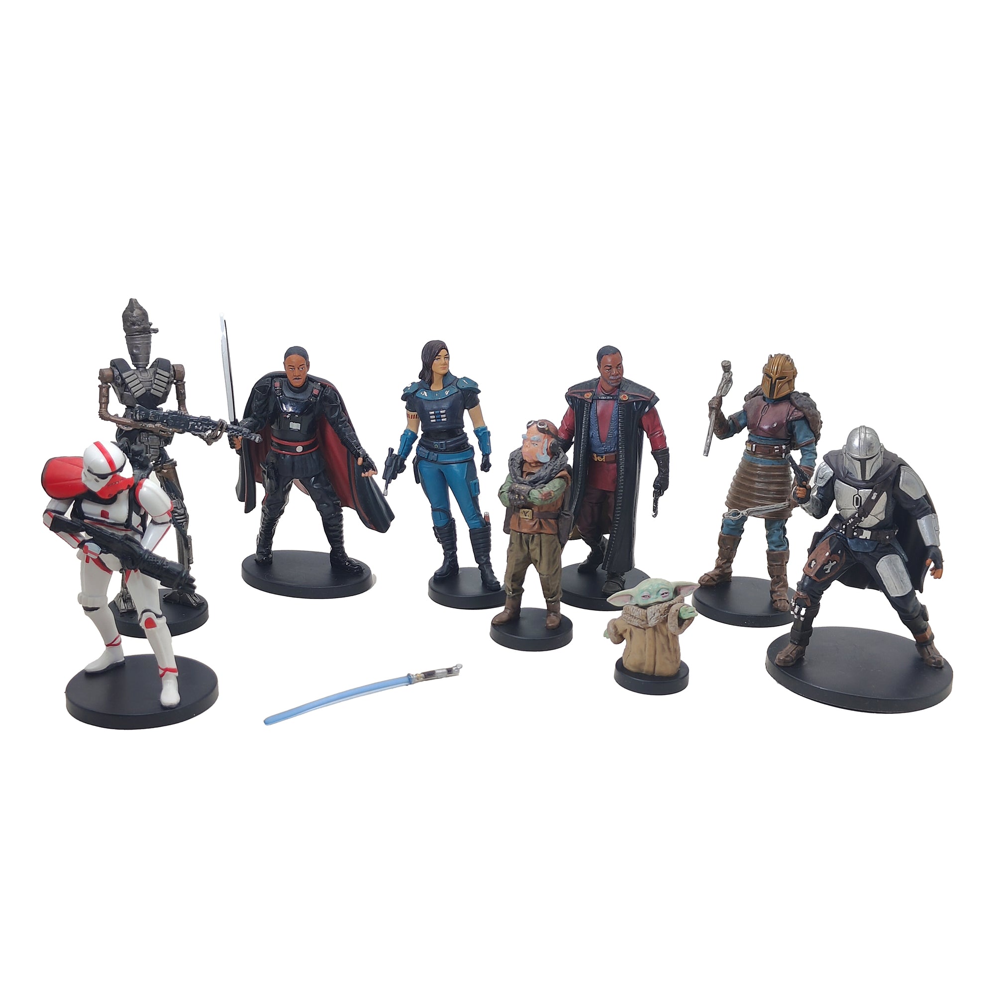 Star Wars The Mandalorian Deluxe 9 Piece Figurine Playset Disney Store 2020 9.5cm