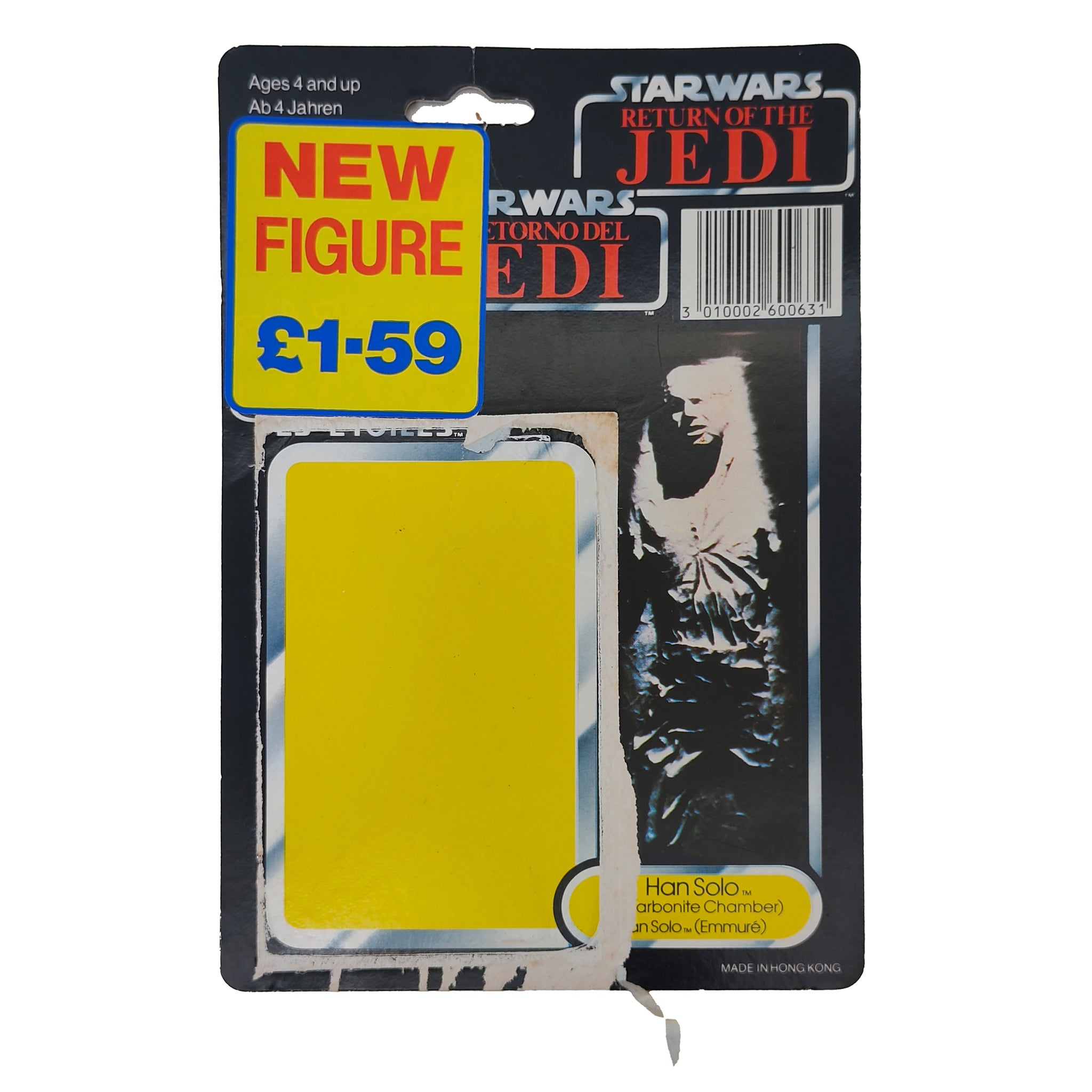 Star Wars Vintage Han Solo Carbonite  Last 17 Figure Tri-Logo Complete 1985 – Star Wars, Palitoy, 9.5 cm, 1985, pre-owned collector piece, Uncanny Collectibles Dublin Ireland