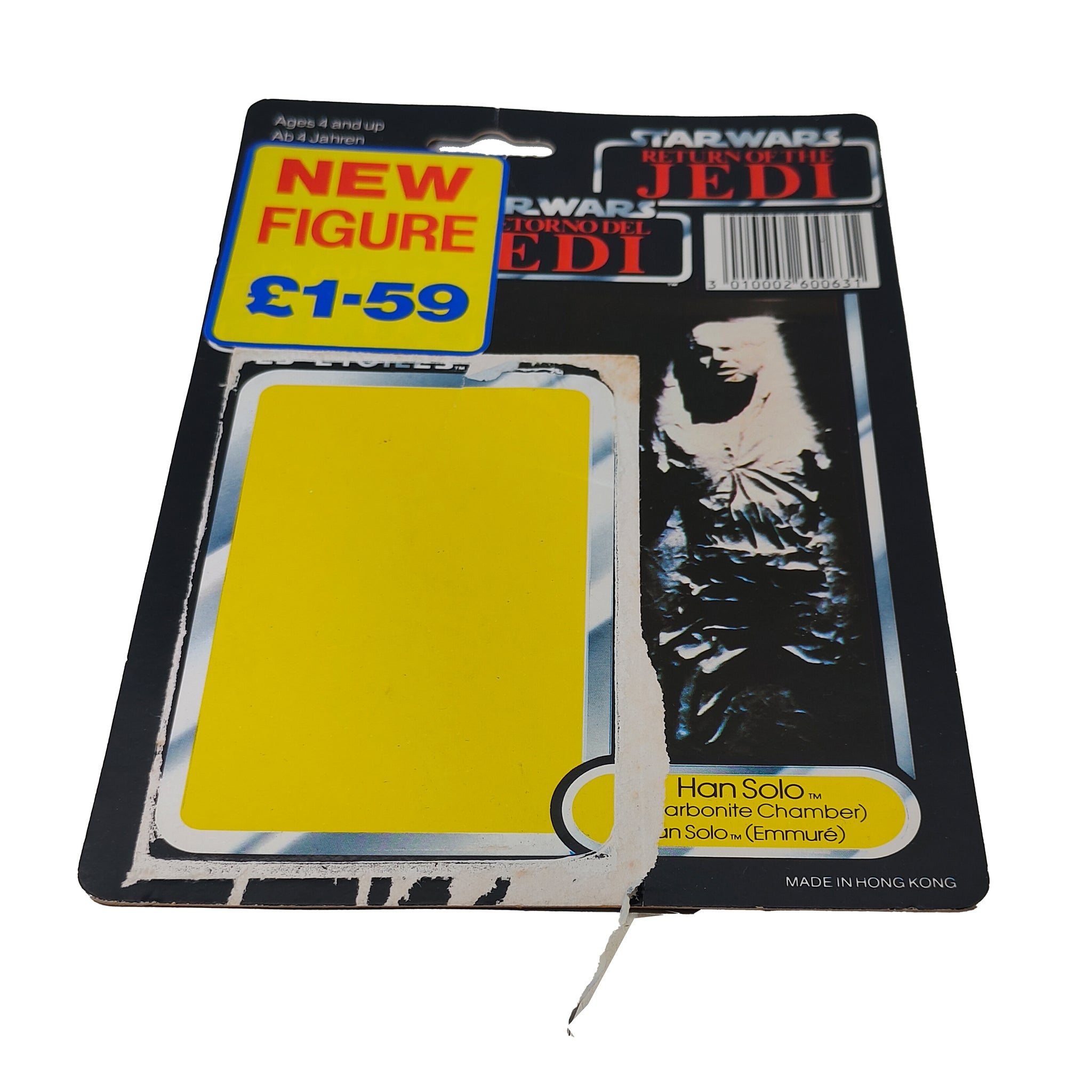 Star Wars Vintage Han Solo Carbonite  Last 17 Figure Tri-Logo Complete 1985 – Star Wars, Palitoy, 9.5 cm, 1985, pre-owned collector piece, Uncanny Collectibles Dublin Ireland