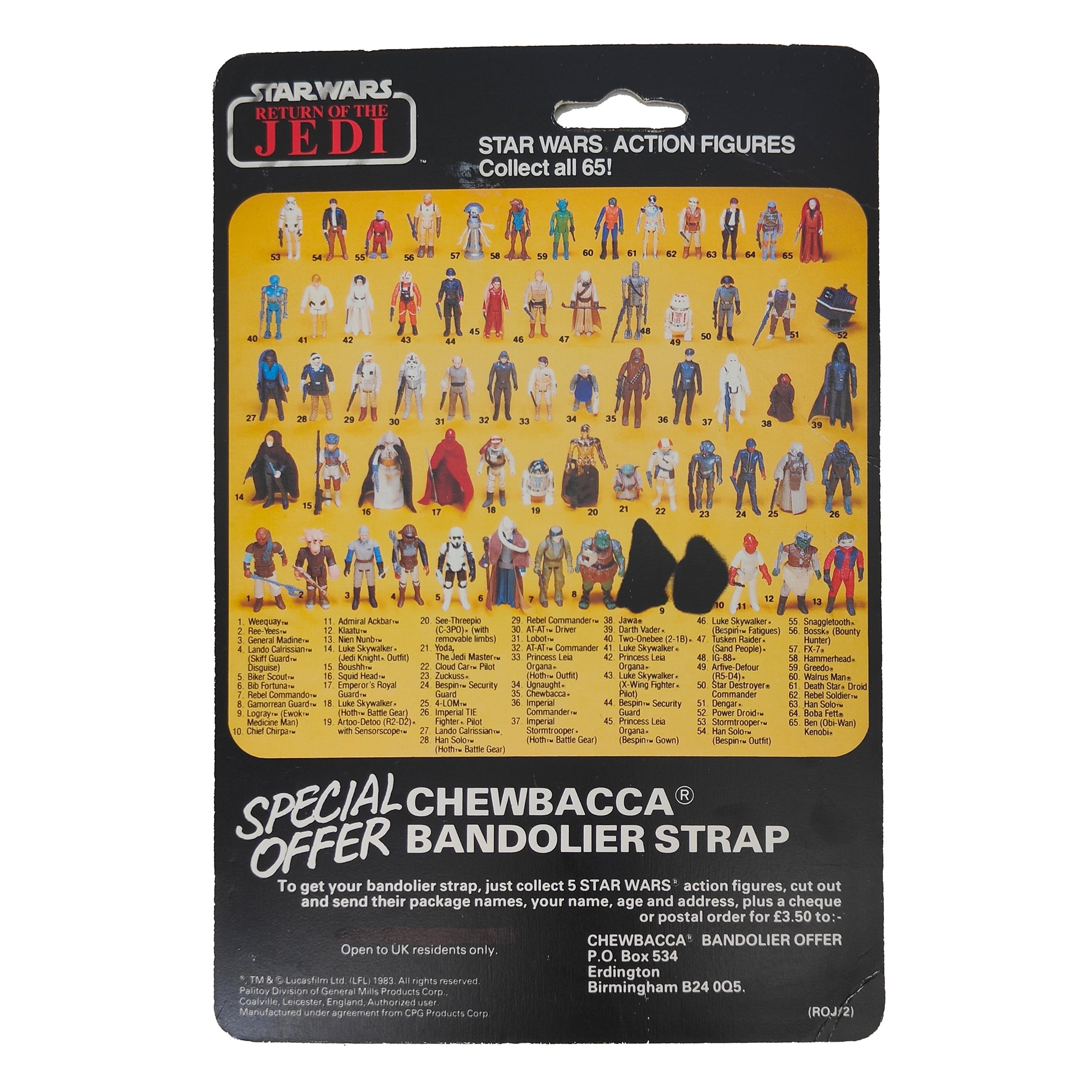 Star Wars Vintage ROTJ Darth Vader With Palitoy Kenner Cardbacks Complete 1983 – Star Wars, Palitoy, 9.5 cm, 1983, pre-owned collector piece, Uncanny Collectibles Dublin Ireland