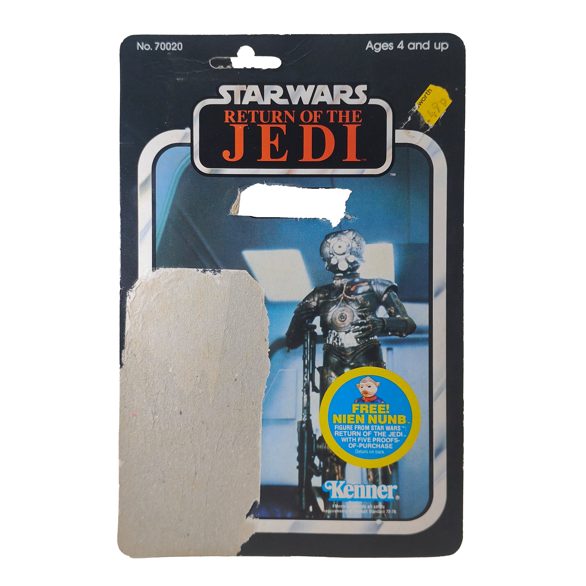 Star Wars Zuckuss 4-LOM Bounty Hunter 3.75 inch Kenner ROTJ 1983