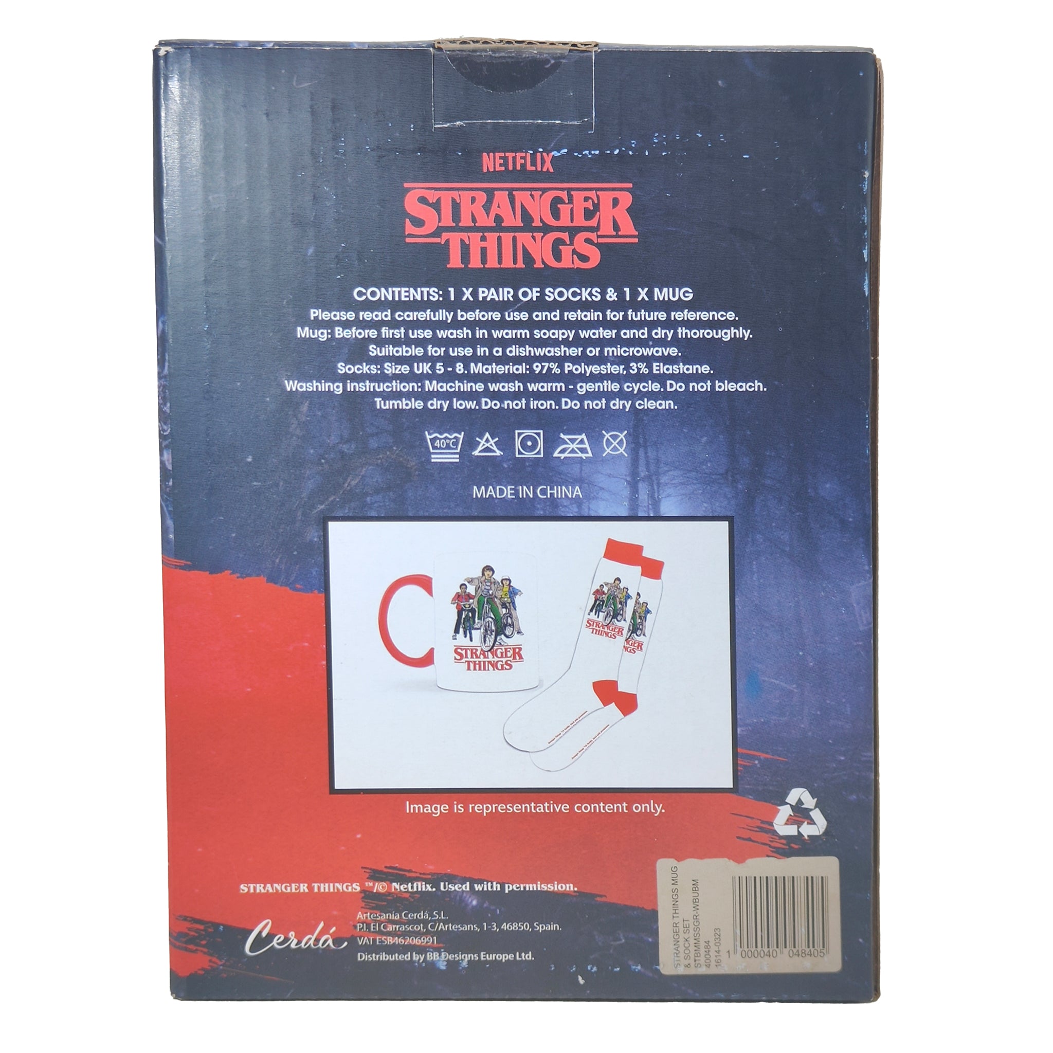 Stranger Things Mug And Sock Set Cerda 2023 – TV Icons & Heroes, Rubie's, -, 2023, pre-owned collector piece, Uncanny Collectibles Dublin Ireland