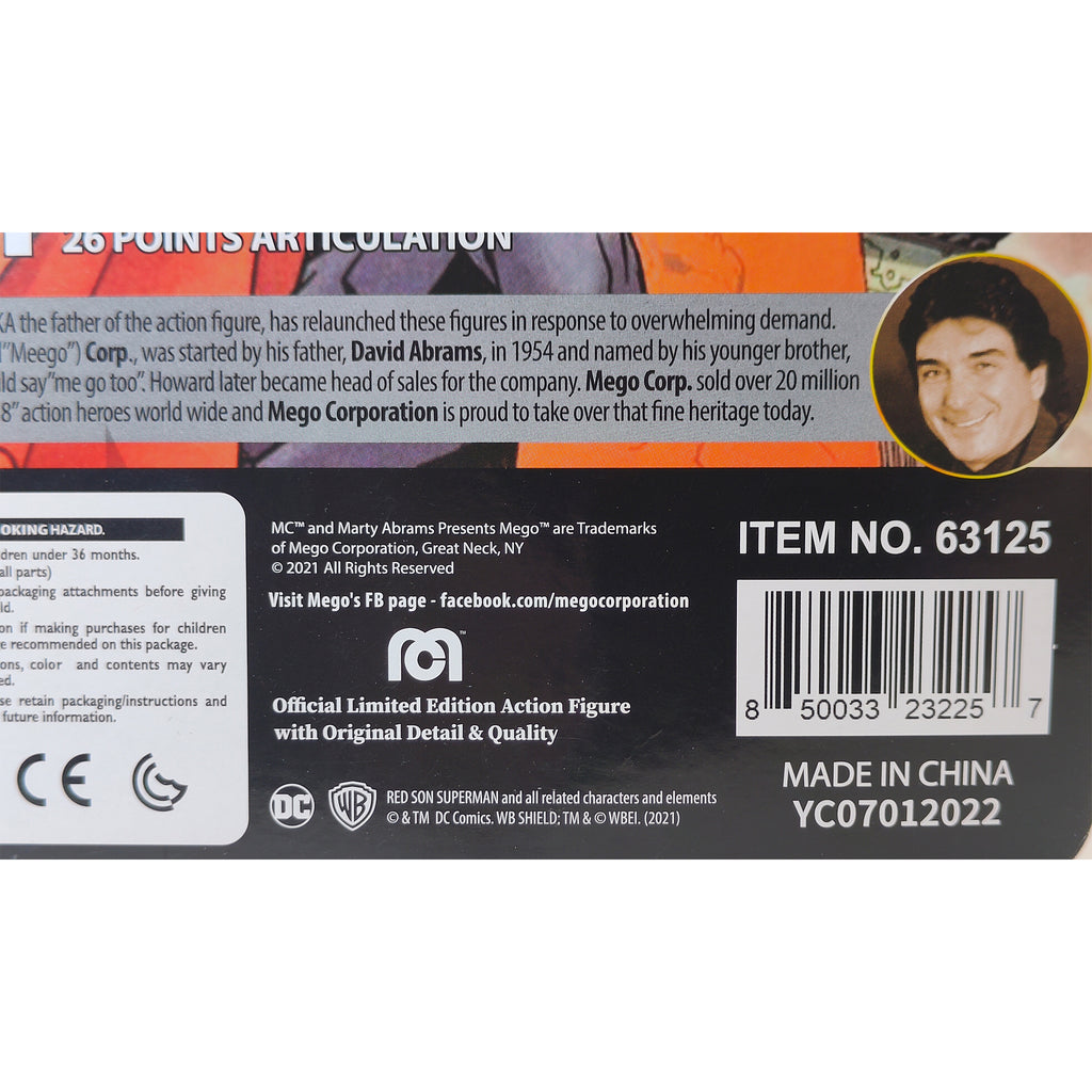 Superman Red Son Mego Action Figure 2021 20cm – Superman, Mego, 20 cm, 2021, pre-owned collector piece, Uncanny Collectibles Dublin Ireland