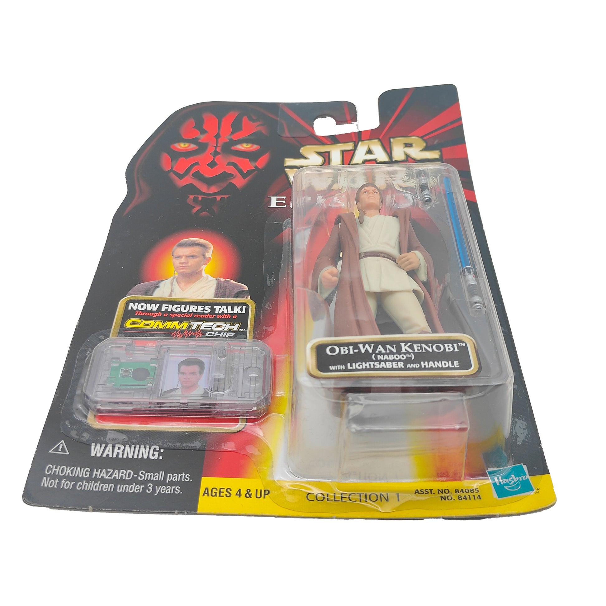 Star Wars Episode 1 Obi Wan Kenobi Naboo CommTech Chip 3.75 Inch Action Figure Hasbro 1999