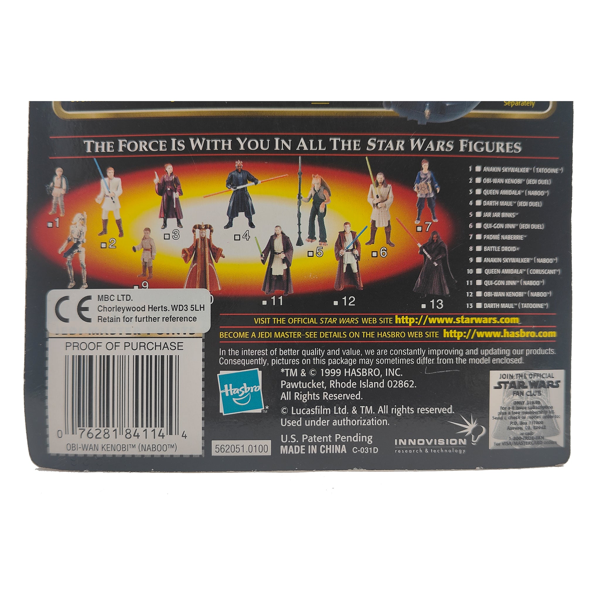 Star Wars Episode 1 Obi Wan Kenobi Naboo CommTech Chip 3.75 Inch Action Figure Hasbro 1999 – Star Wars, Hasbro, 9.5 cm, 1999, pre-owned collector piece, Uncanny Collectibles Dublin Ireland