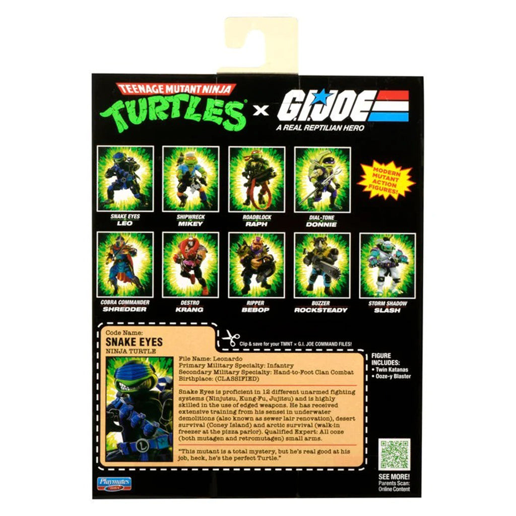 Teenage Mutant Ninja Turtles x GI Joe Leonardo as Snake Eyes Playmates Figure