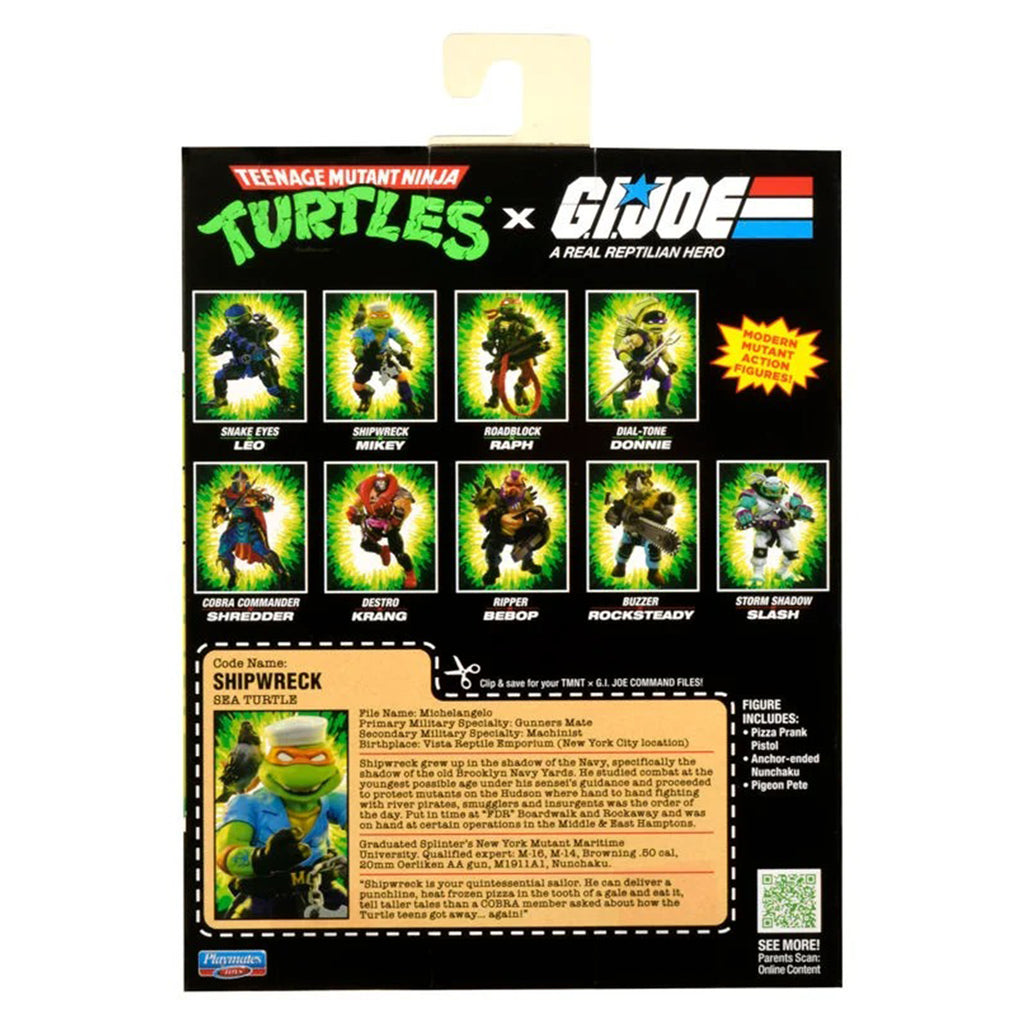 Teenage Mutant Ninja Turtles x GI Joe Michelangelo as Shipwreck Figure