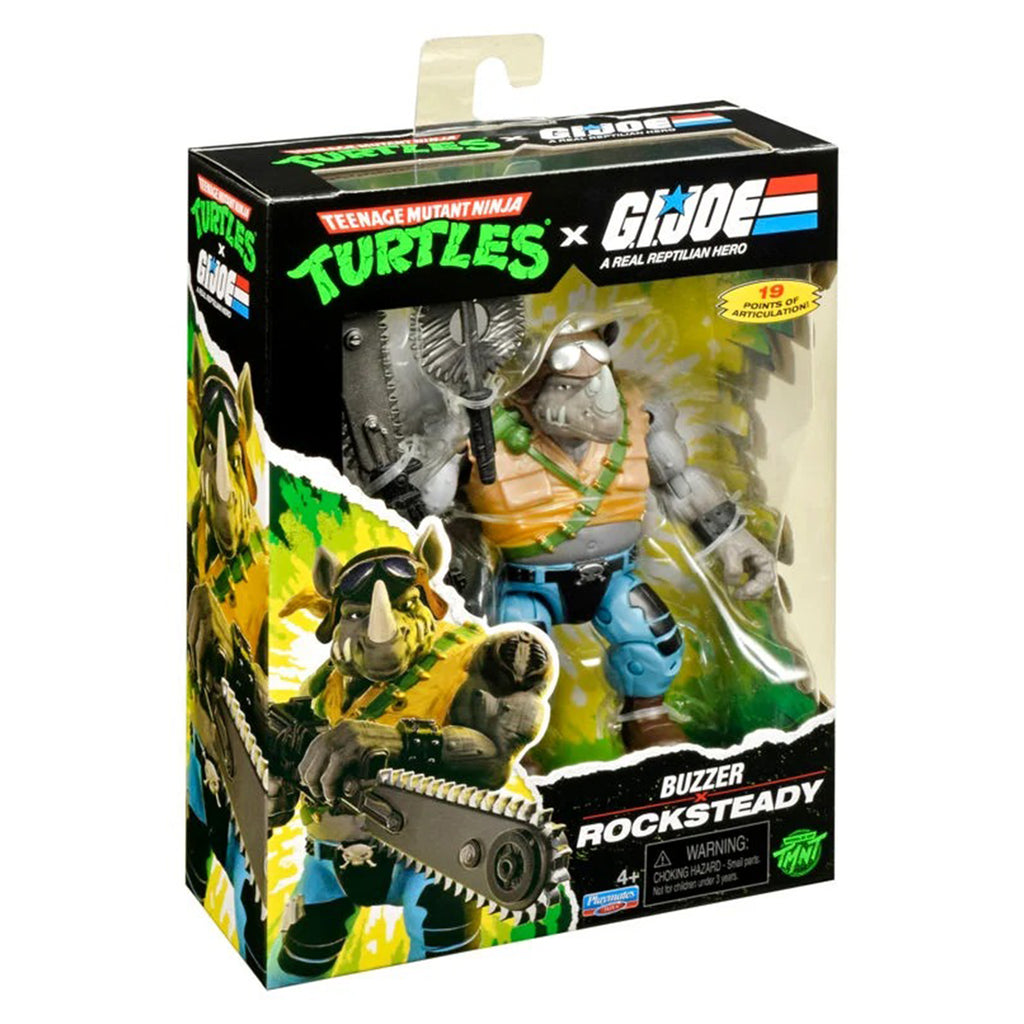 Teenage Mutant Ninja Turtles x GI Joe Rocksteady as Buzzer Playmates Figure - photo 7 of 8