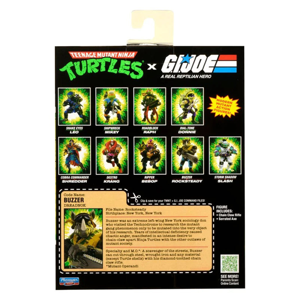 Teenage Mutant Ninja Turtles x GI Joe Rocksteady as Buzzer Playmates Figure - photo 8 of 8