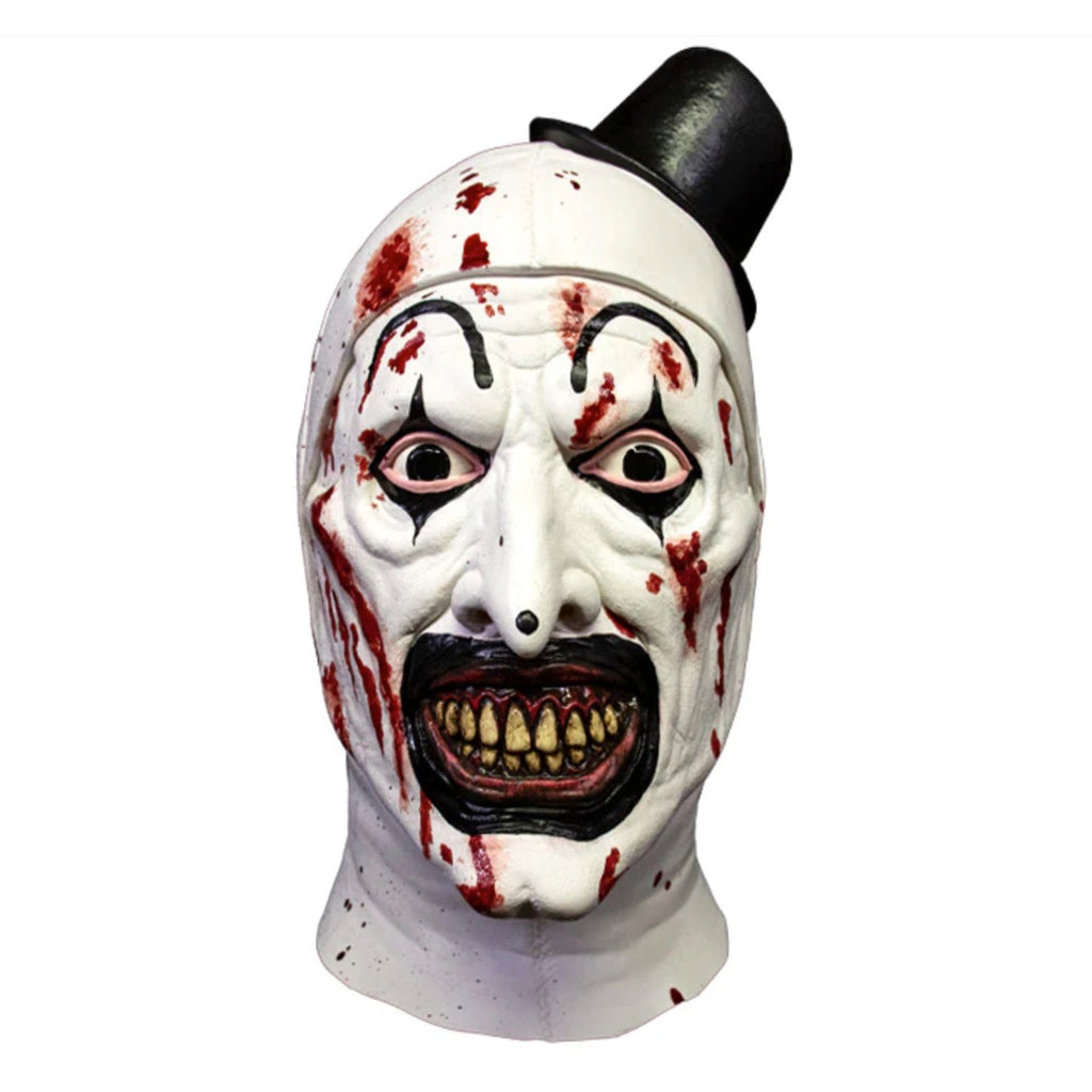 Terrifier Art the Clown Bloody Version Trick Or Treat Studios Full Head Latex Mask – Terrifier, Trick or Treat Studios, 35 cm, 2024, brand new collector item, Uncanny Collectibles Dublin Ireland