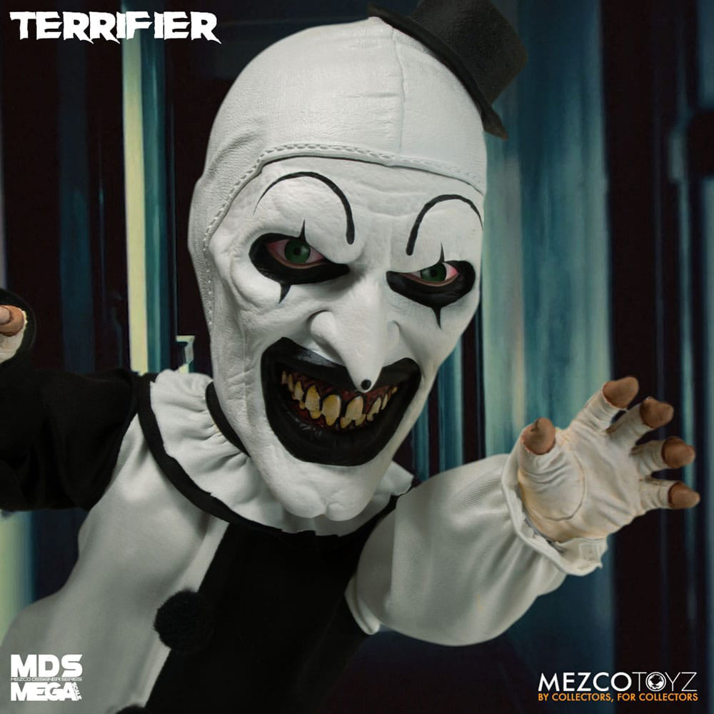 Terrifier Art the Clown MDS Mega Scale Mezco Toyz Roto Plush Figure With Sound 45cm – Terrifier, Mezco Toyz, 45 cm, 2022, brand new collector item, Uncanny Collectibles Dublin Ireland