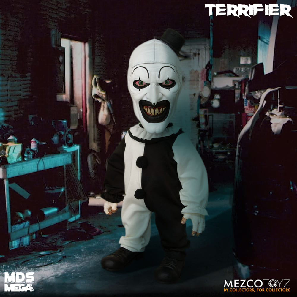 Terrifier Art the Clown MDS Mega Scale Mezco Toyz Roto Plush Figure With Sound 45cm – Terrifier, Mezco Toyz, 45 cm, 2022, brand new collector item, Uncanny Collectibles Dublin Ireland