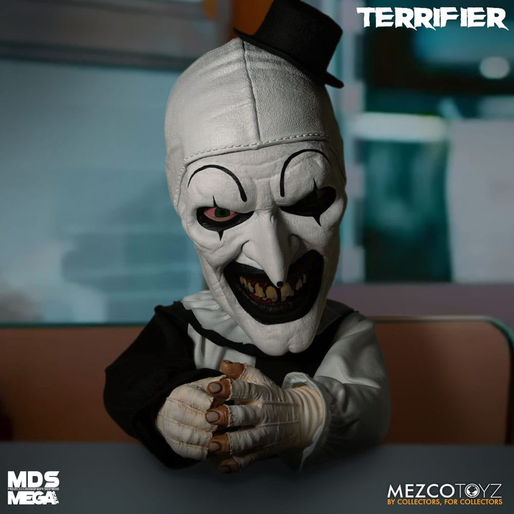 Terrifier Art the Clown MDS Mega Scale Mezco Toyz Roto Plush Figure With Sound 45cm – Terrifier, Mezco Toyz, 45 cm, 2022, brand new collector item, Uncanny Collectibles Dublin Ireland