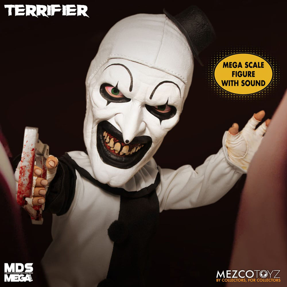 Terrifier Art the Clown MDS Mega Scale Mezco Toyz Roto Plush Figure With Sound 45cm – Terrifier, Mezco Toyz, 45 cm, 2022, brand new collector item, Uncanny Collectibles Dublin Ireland