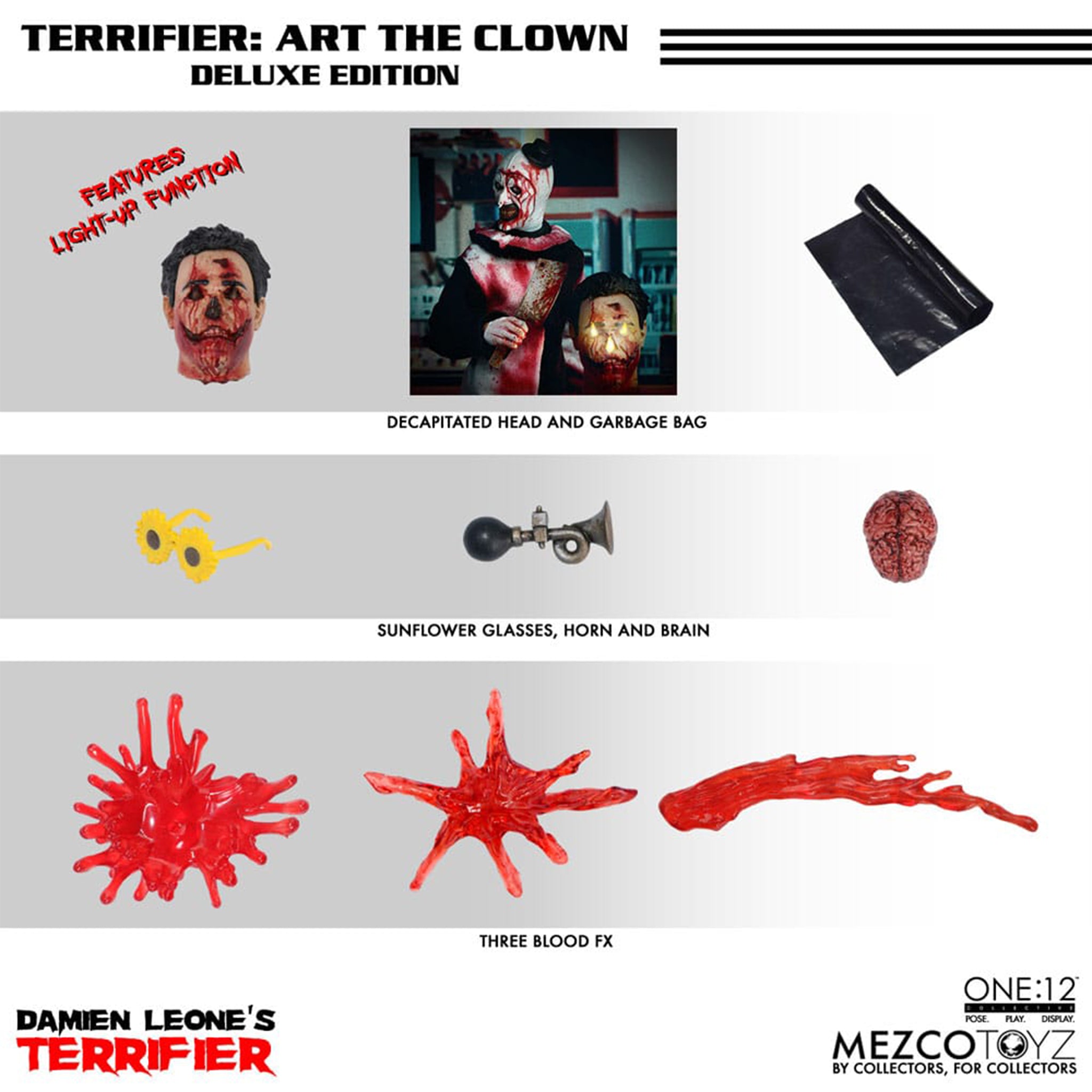 Terrifier Art The Clown Mezco Toyz One:12 Collective Deluxe Action Figure 2025 17cm – Terrifier, Mezco Toyz, 17 cm, 2025, brand new collector item, Uncanny Collectibles Dublin Ireland