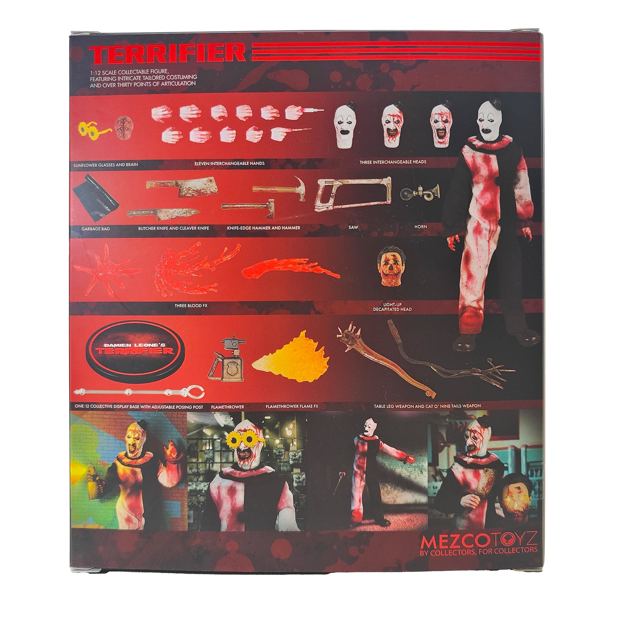 Terrifier Art the Clown One:12 Collective Deluxe Mezco Action Figure - Used