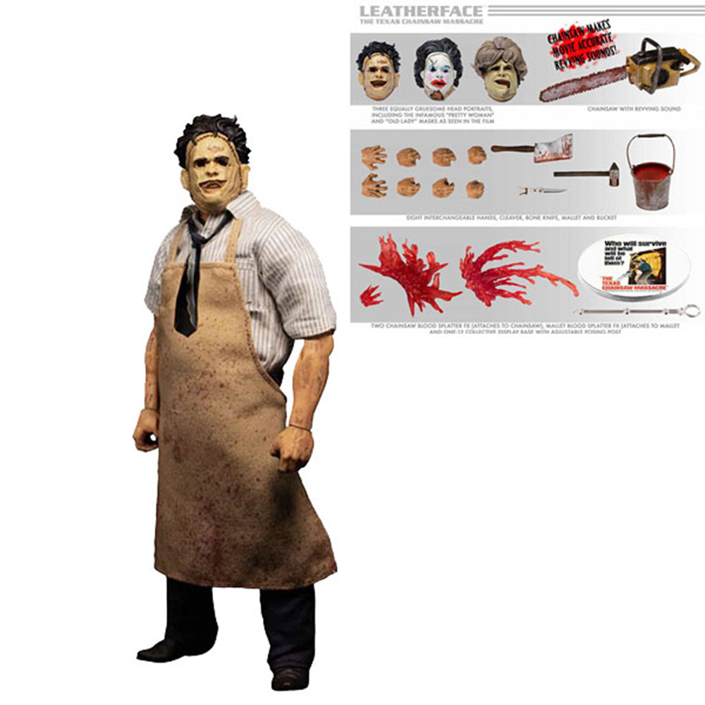 Texas Chainsaw Massacre 1974 Leatherface One:12 Collective Deluxe Edition Action Figure 17cm – Texas Chainsaw Massacre, Mezco Toyz, 17 cm, brand new collector item, Uncanny Collectibles Dublin Ireland
