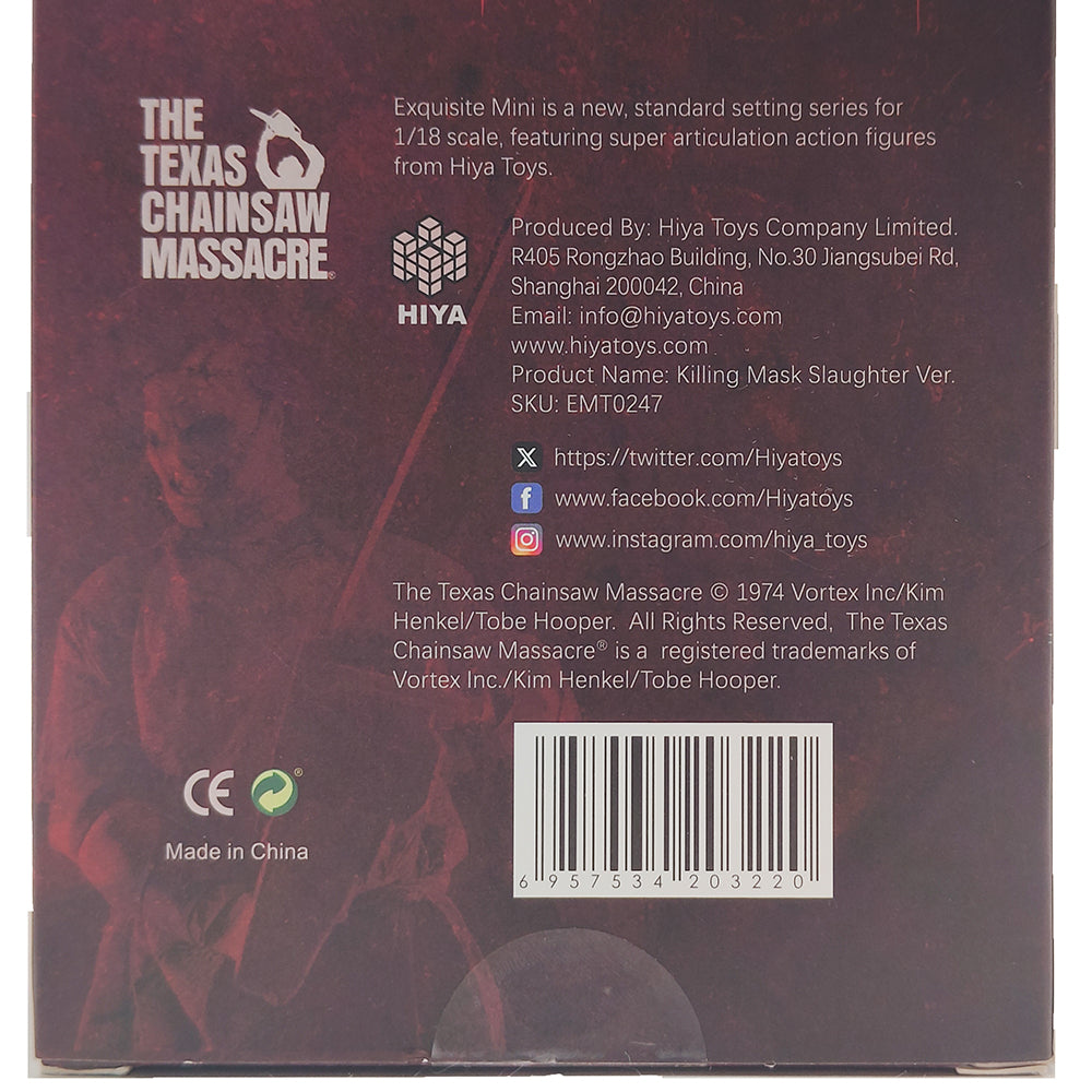 Texas Chainsaw Massacre 2003 Leatherface Thomas Hewitt  1:18 Scale Slaughter Version Hiya Toys 11 cm Action Figure  Exquisite Mini Series – Texas Chainsaw Massacre, Hiya Toys, 11 cm, 2021, pre-owned collector piece, Uncanny Collectibles Dublin Ireland